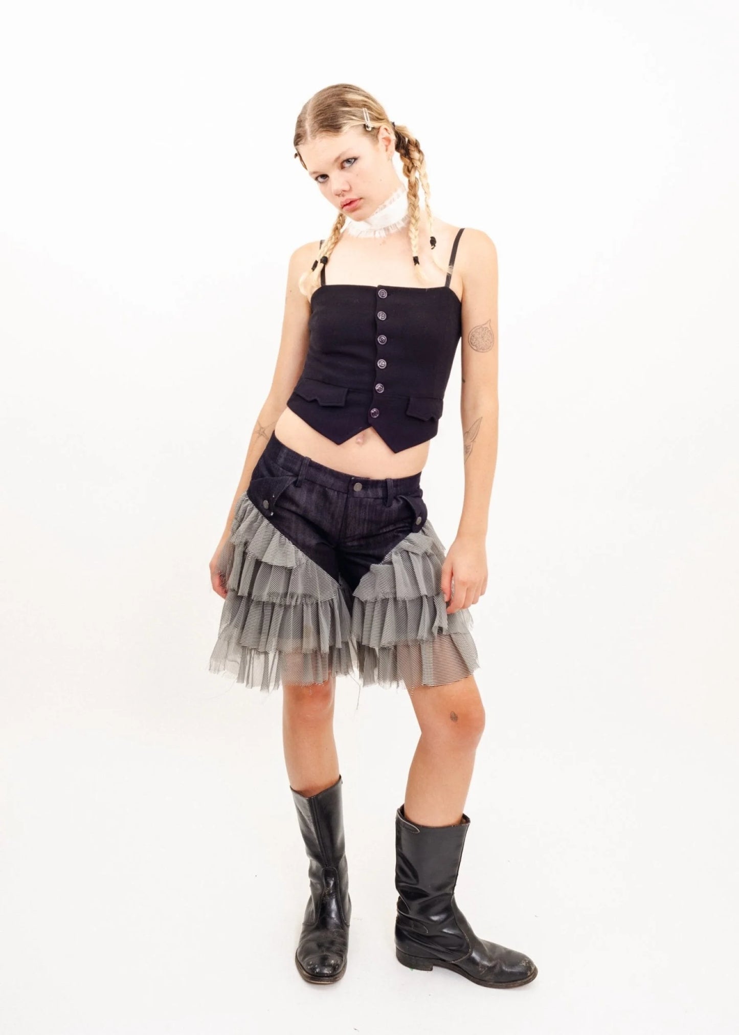Depth of Scye Organza Trim Ruffle Choker