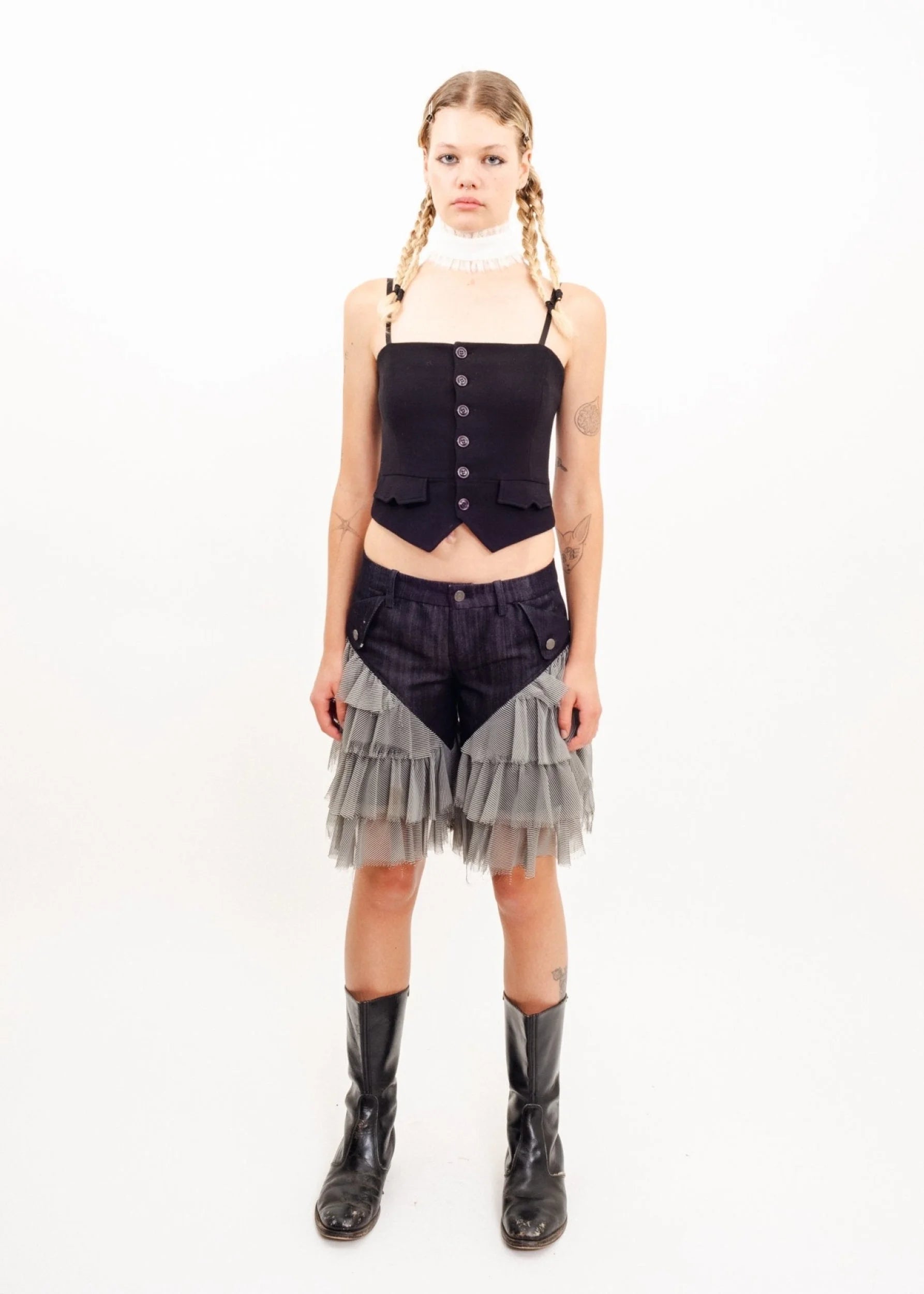Depth of Scye Organza Trim Ruffle Choker