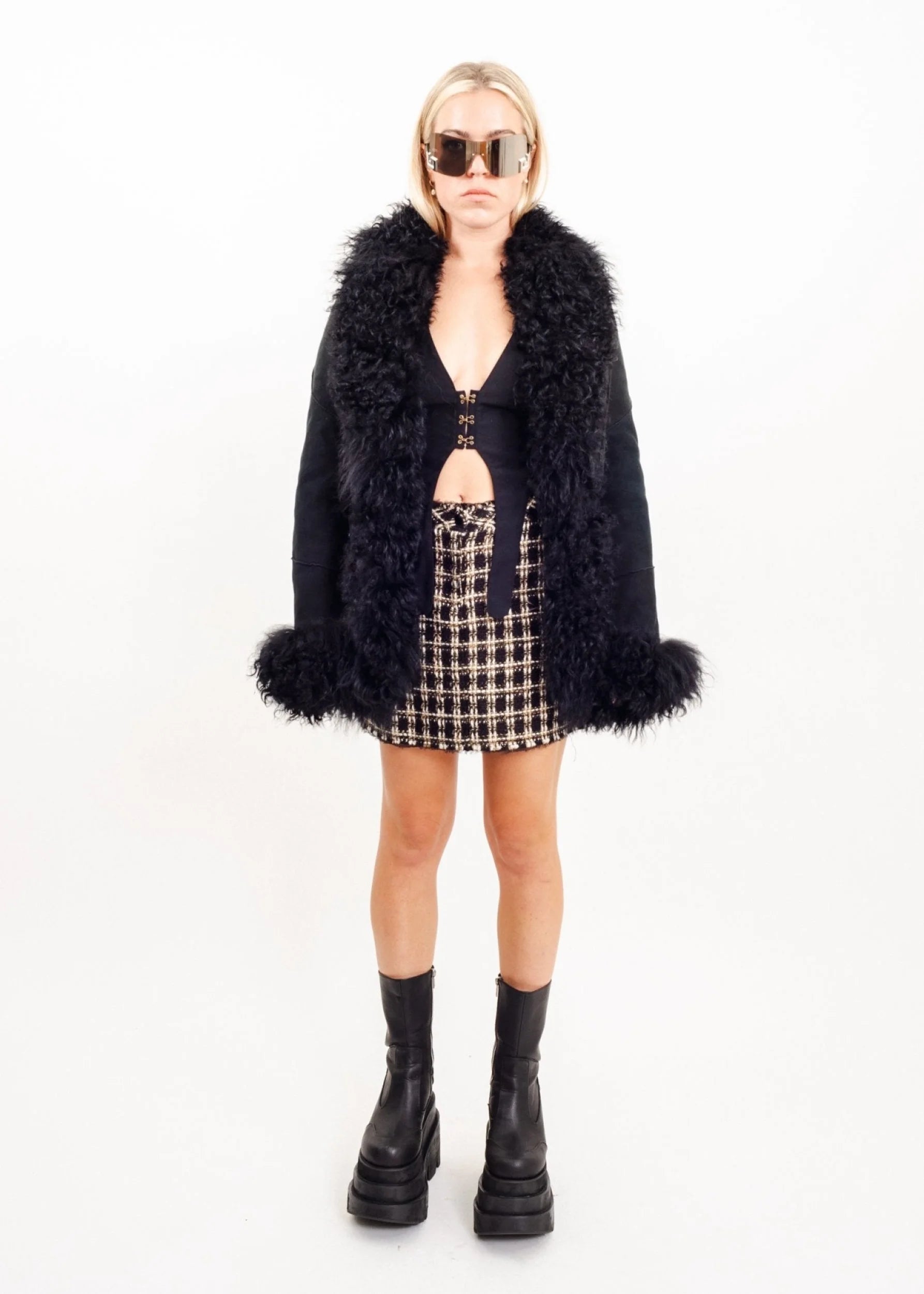 Goa Penny Lane coat with Mongolian sheepskin trims