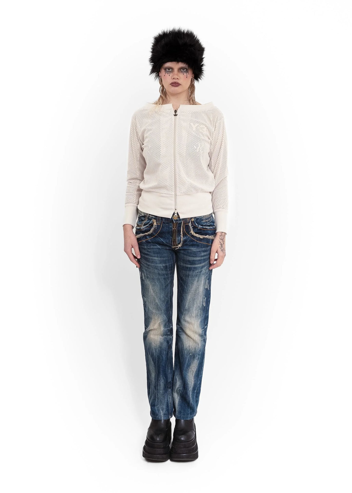 Y-3 Adidas Yohji Yamamoto Perforated cotton mesh track jacket