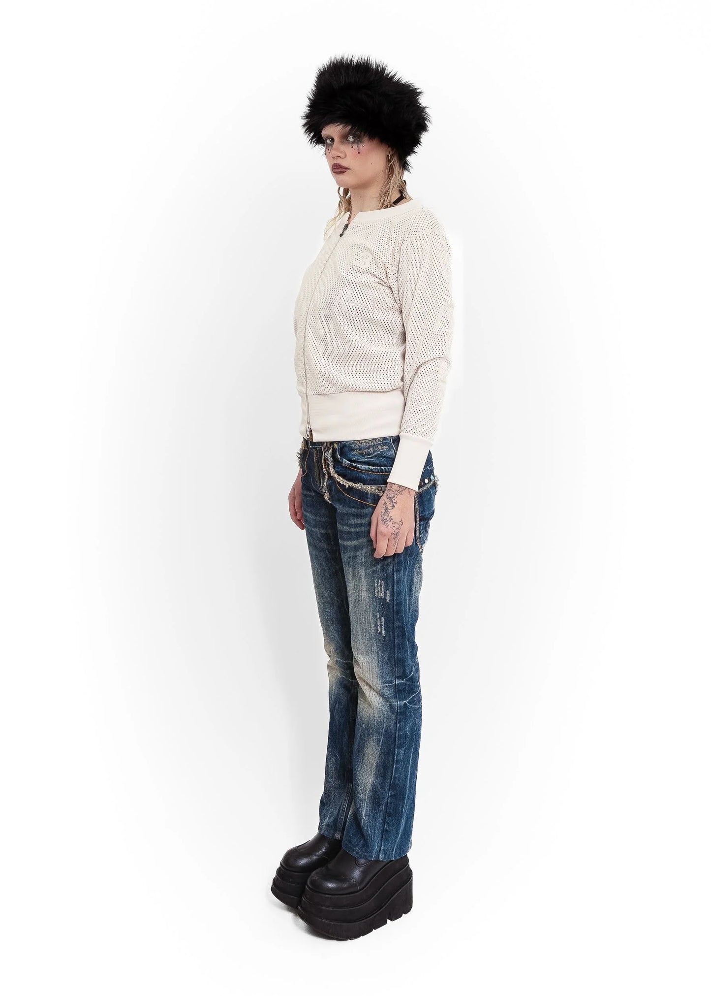 Y-3 Adidas Yohji Yamamoto Perforated cotton mesh track jacket