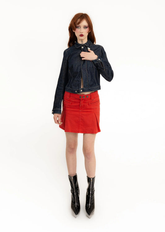 Diesel Pleated denim mini skirt
