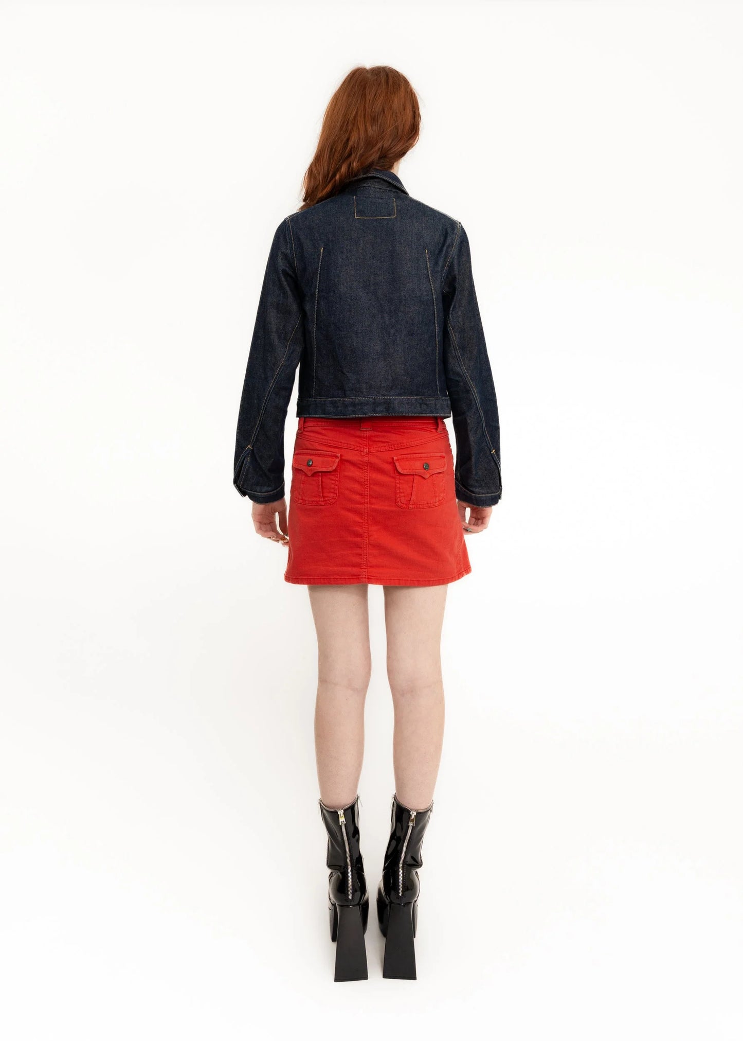 Diesel Pleated denim mini skirt