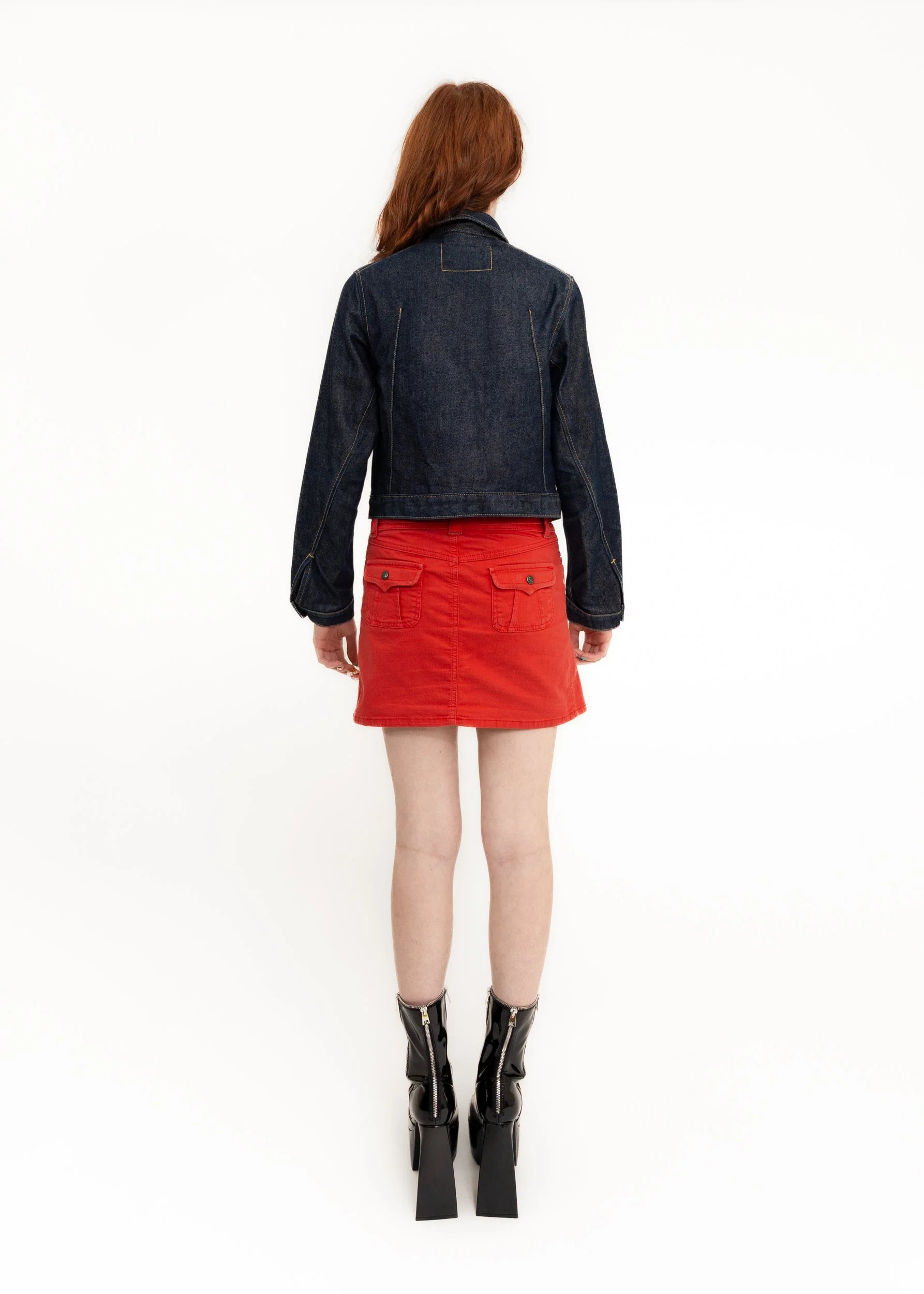Diesel Pleated denim mini skirt