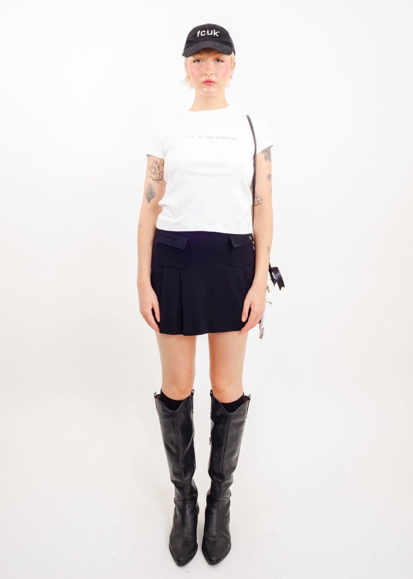 Burberry London Blue Label Pleated wool mini skirt