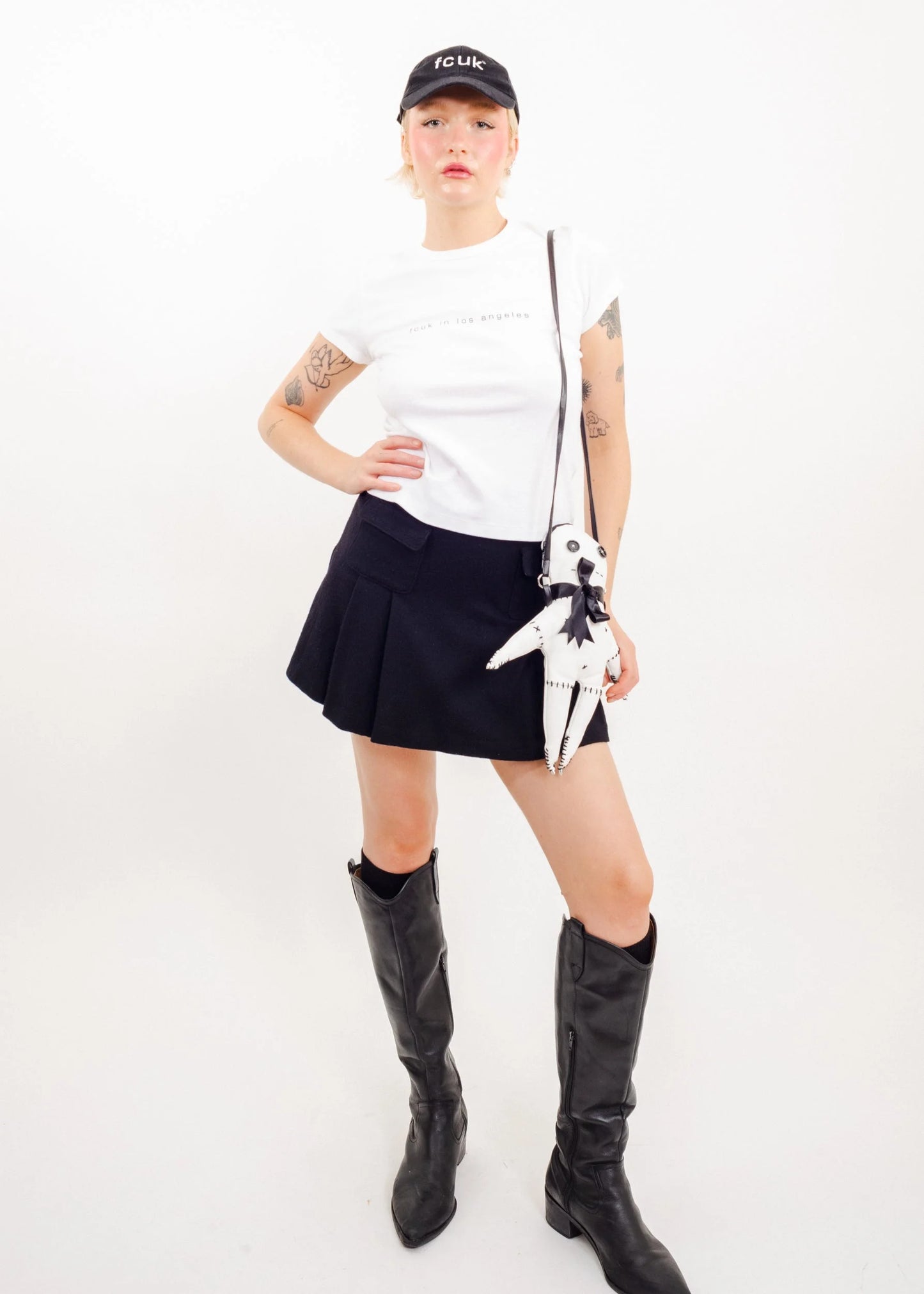 Burberry London Blue Label Pleated wool mini skirt