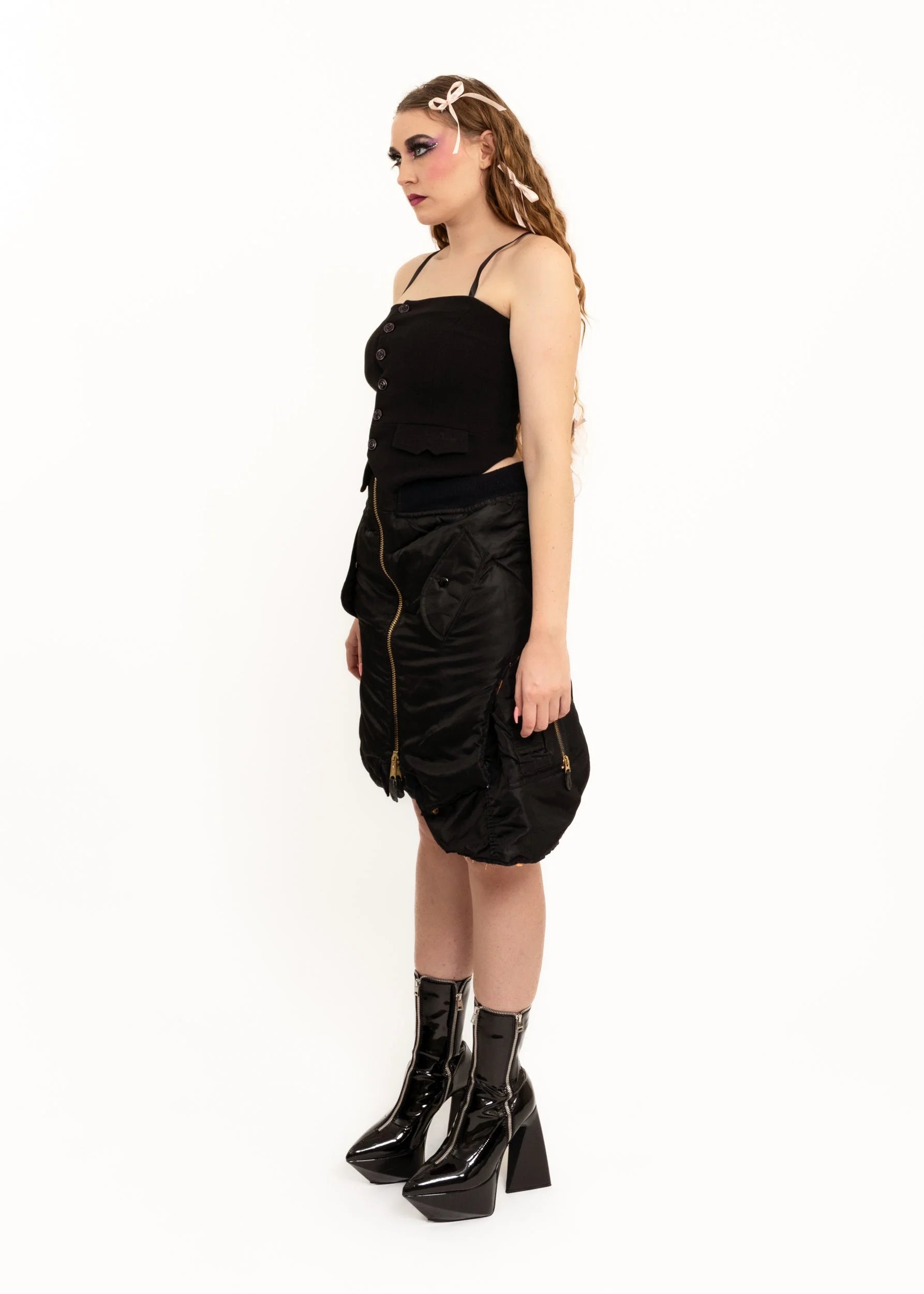 Bizarre Bazaar Reconstructed bomber jacket skirt