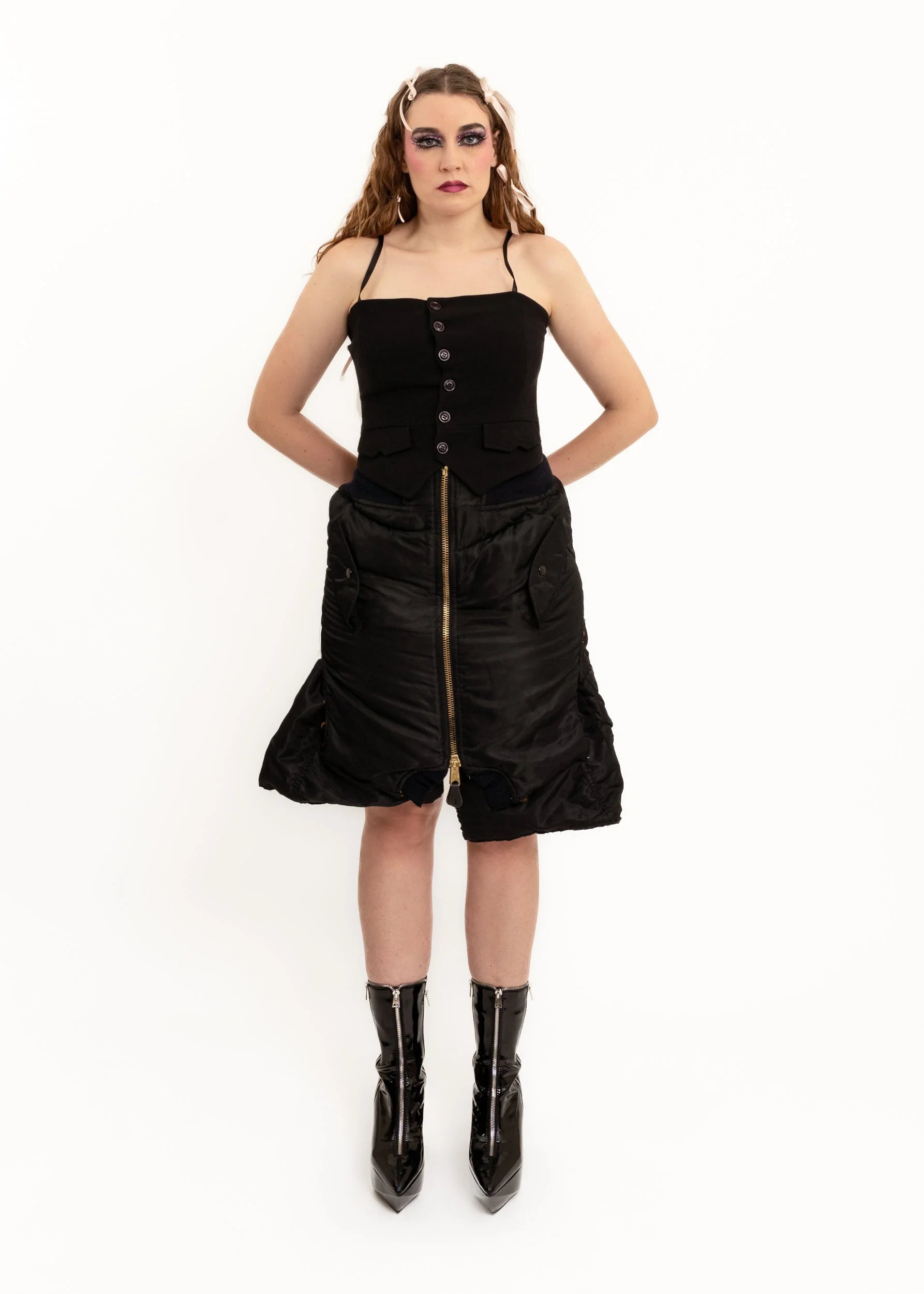 Bizarre Bazaar Reconstructed bomber jacket skirt