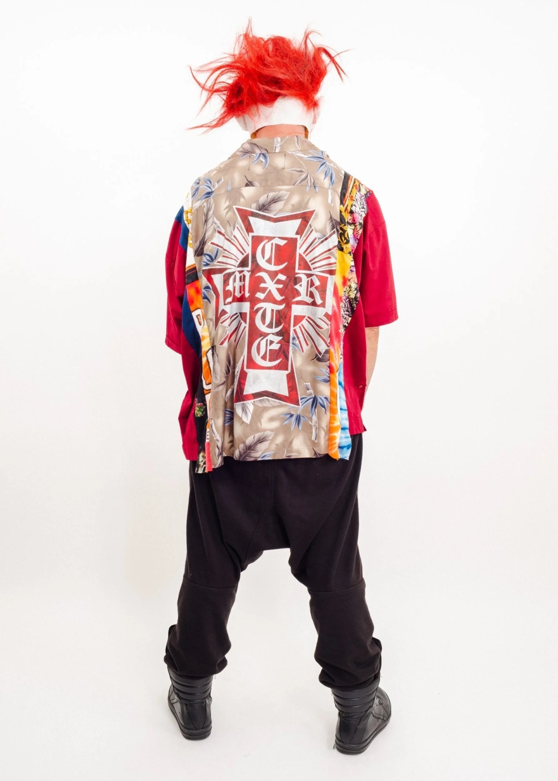 Côte Mer Reconstructed clashing print shirt
