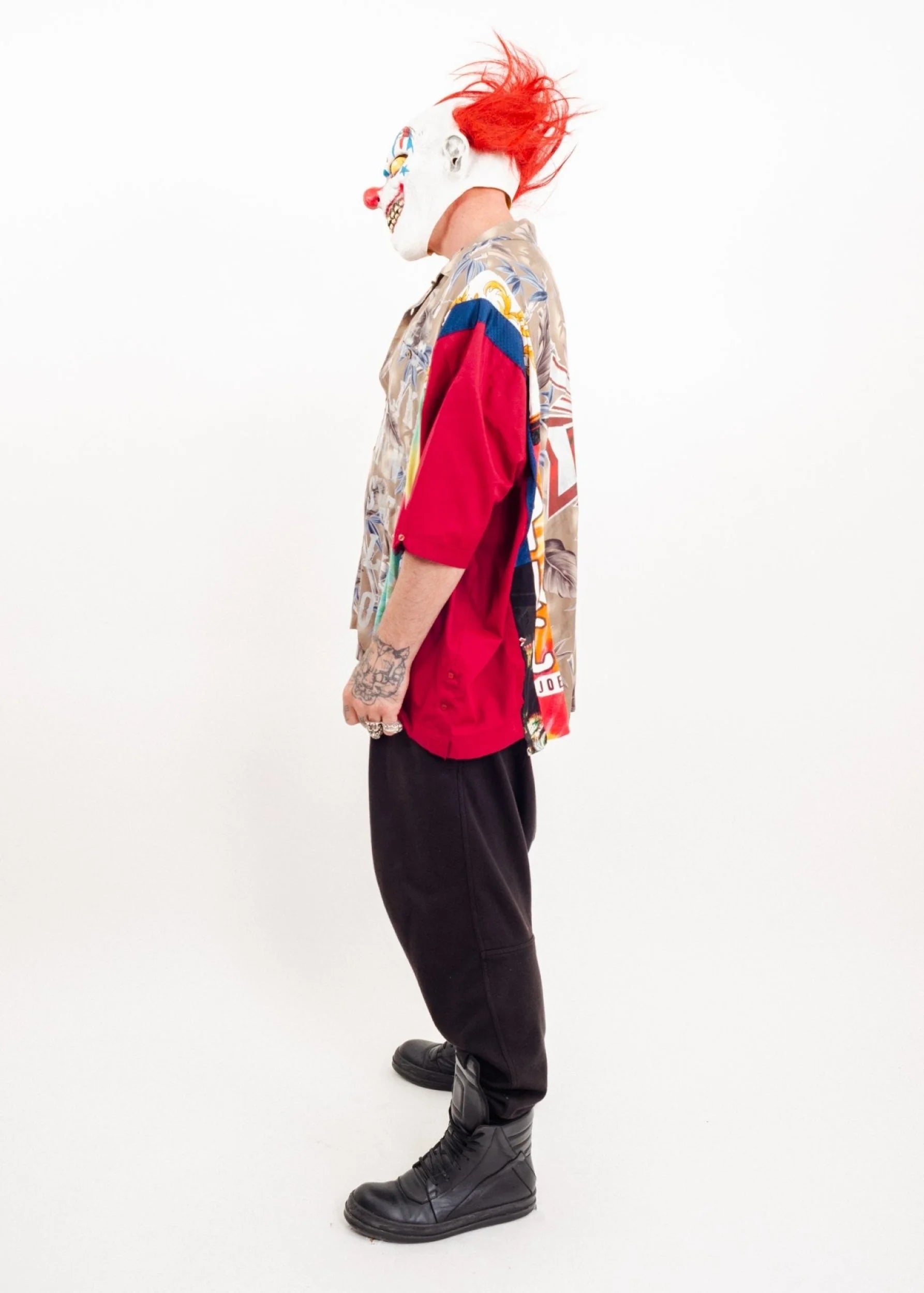 Côte Mer Reconstructed clashing print shirt