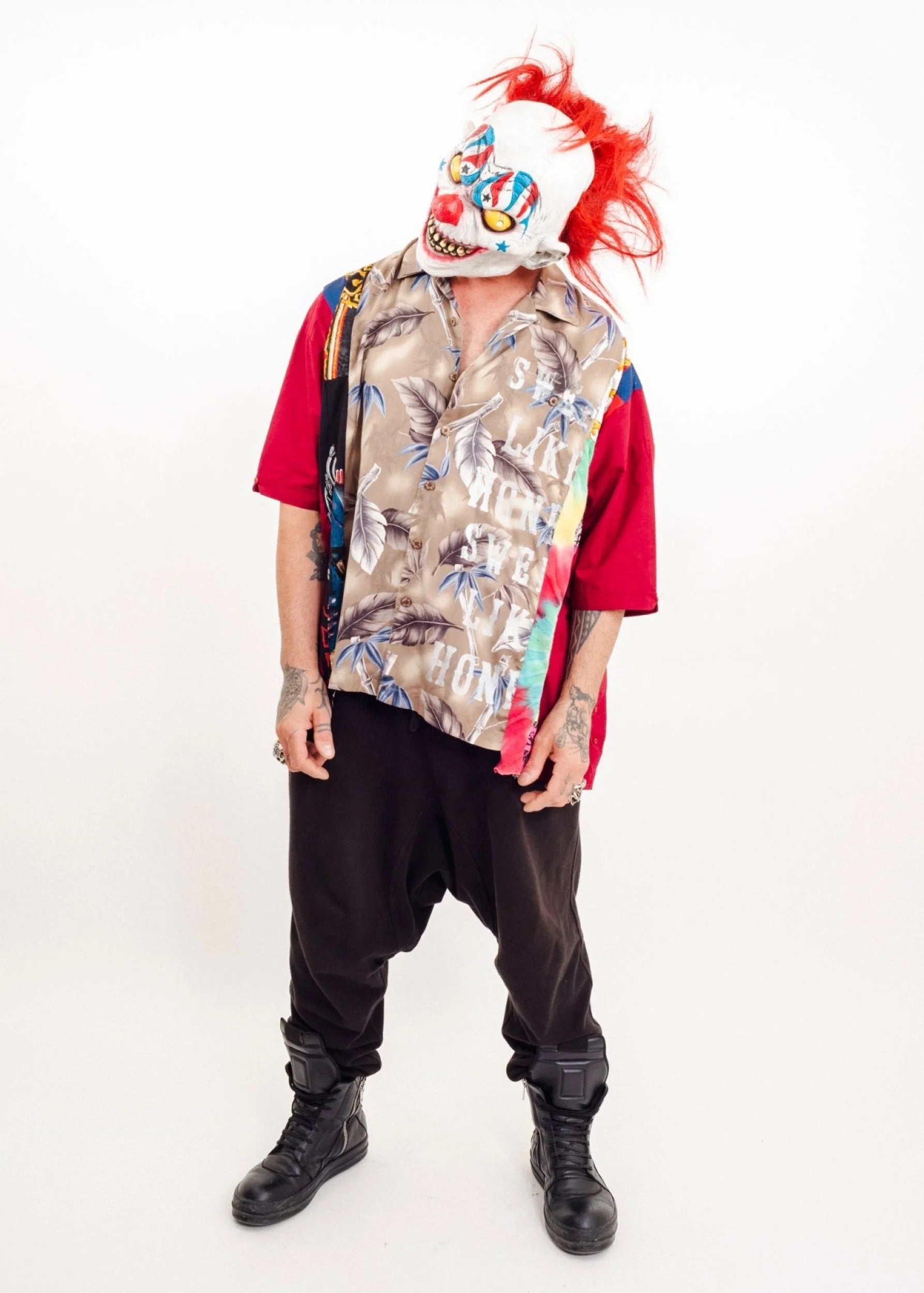 Côte Mer Reconstructed clashing print shirt