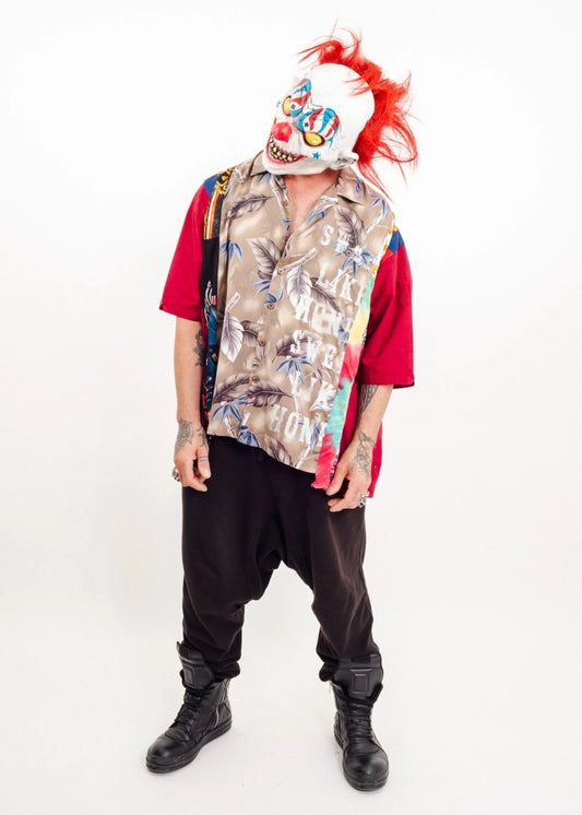 Côte Mer Reconstructed clashing print shirt