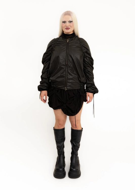 Bizarre Bazaar Ruched bomber jacket