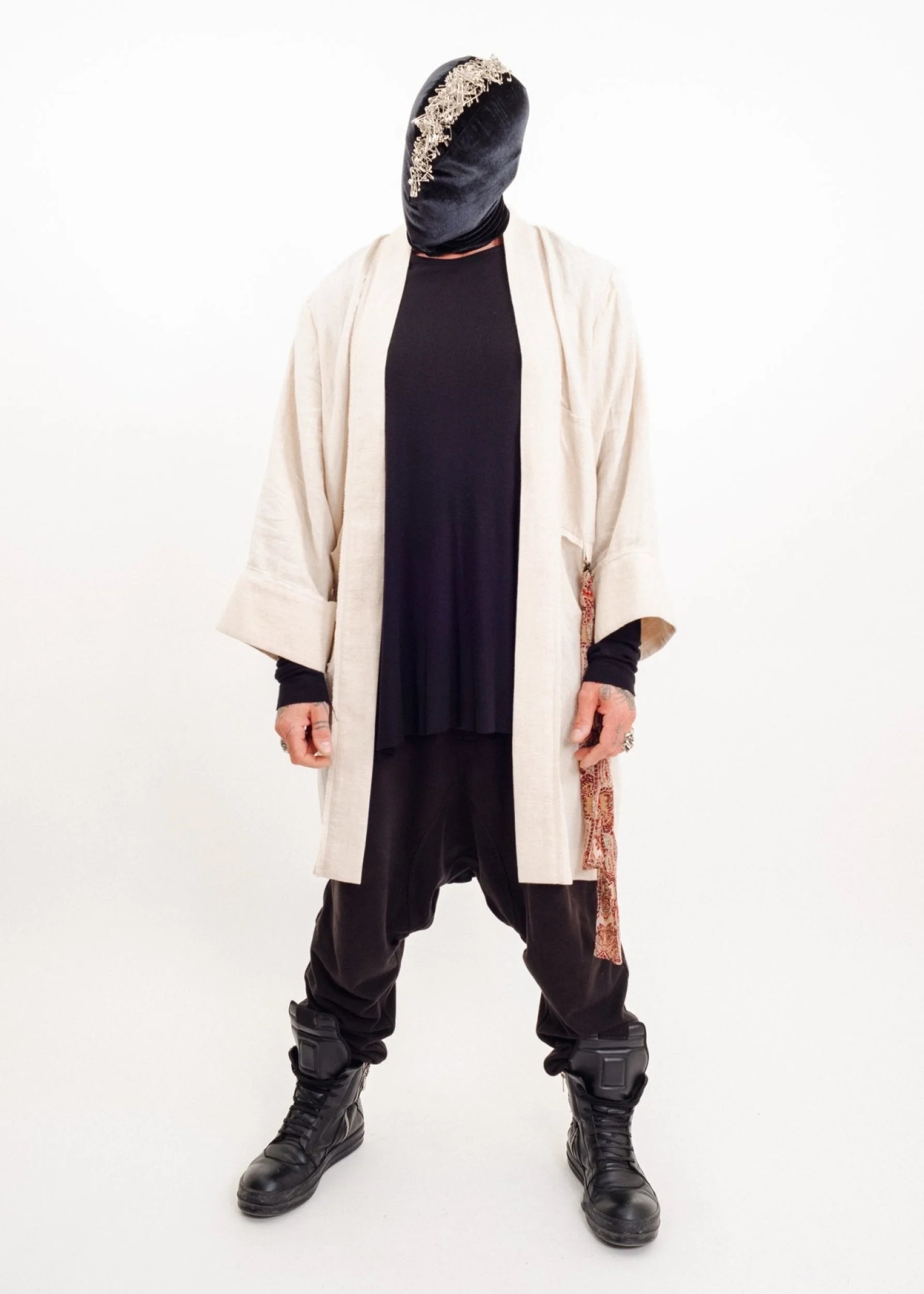 Exomorph by Gemma Proebst Safety pin mohawk velvet hood