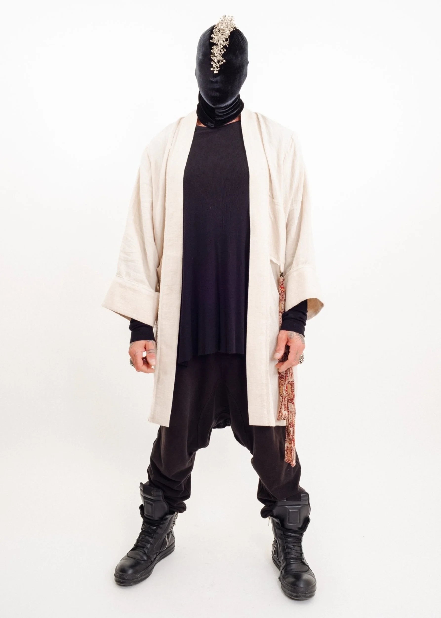 Exomorph by Gemma Proebst Safety pin mohawk velvet hood
