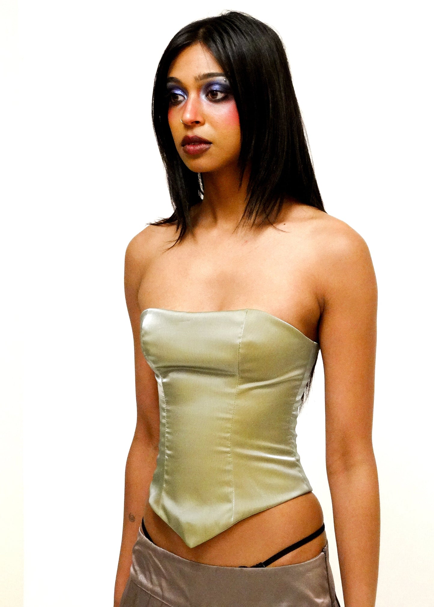 Sleeping Profit Satin boned corset Bizarre Bazaar