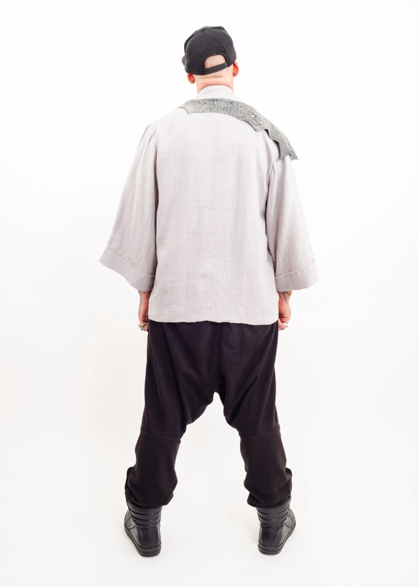 Depth of Scye Selvedge Jacket- linen/ leather