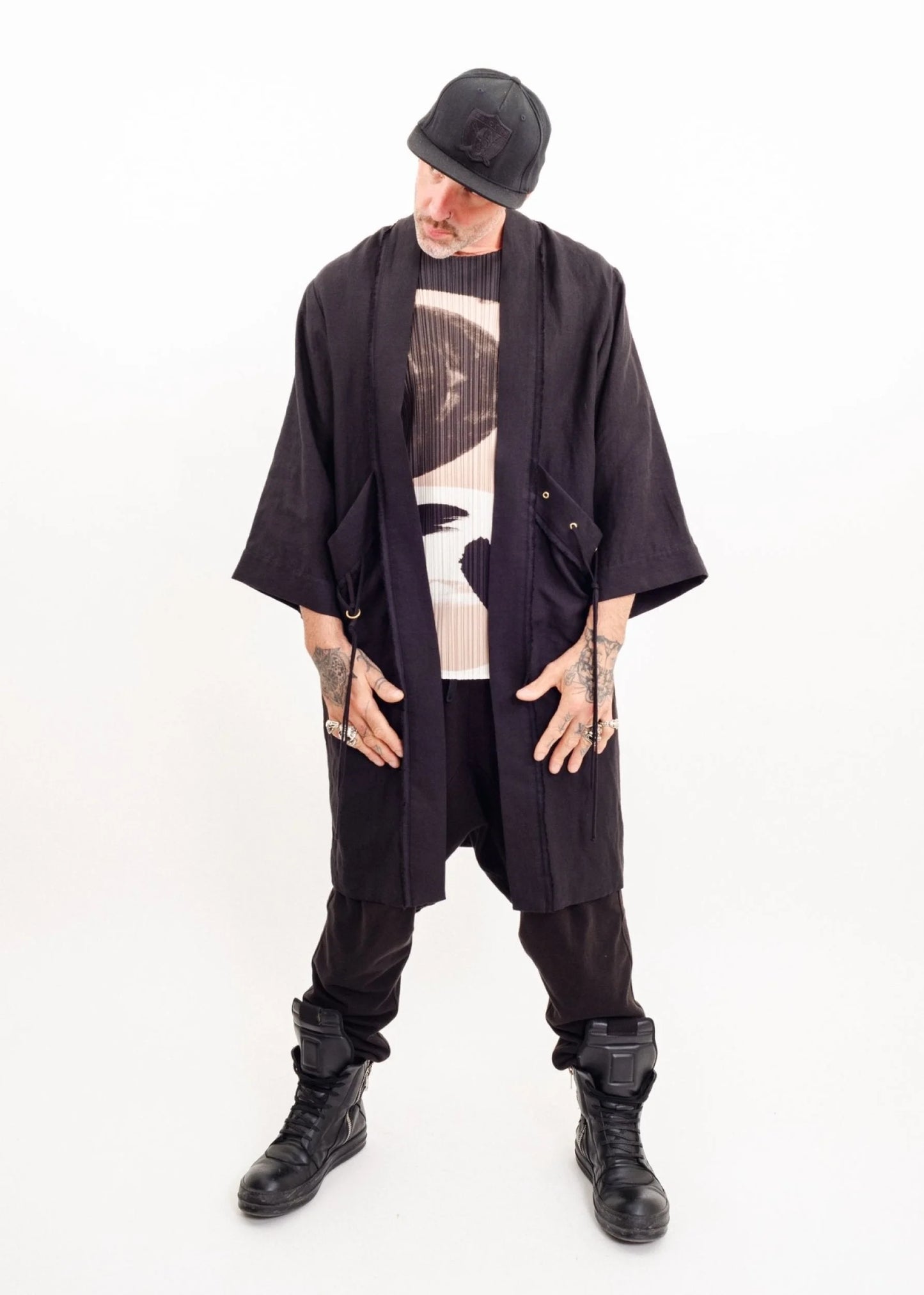 Depth of Scye Selvedge Longline Jacket- linen