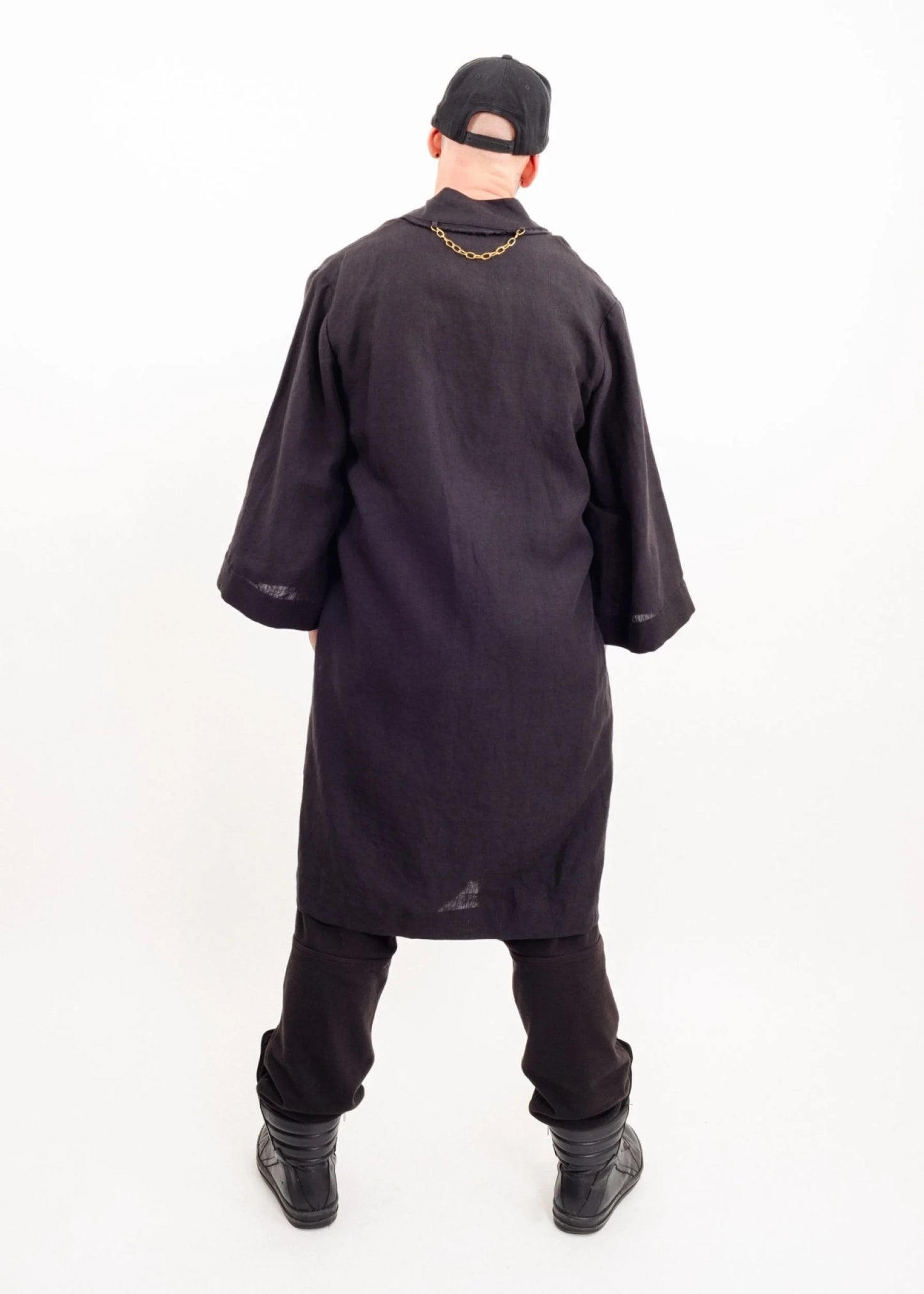 Depth of Scye Selvedge Longline Jacket- linen