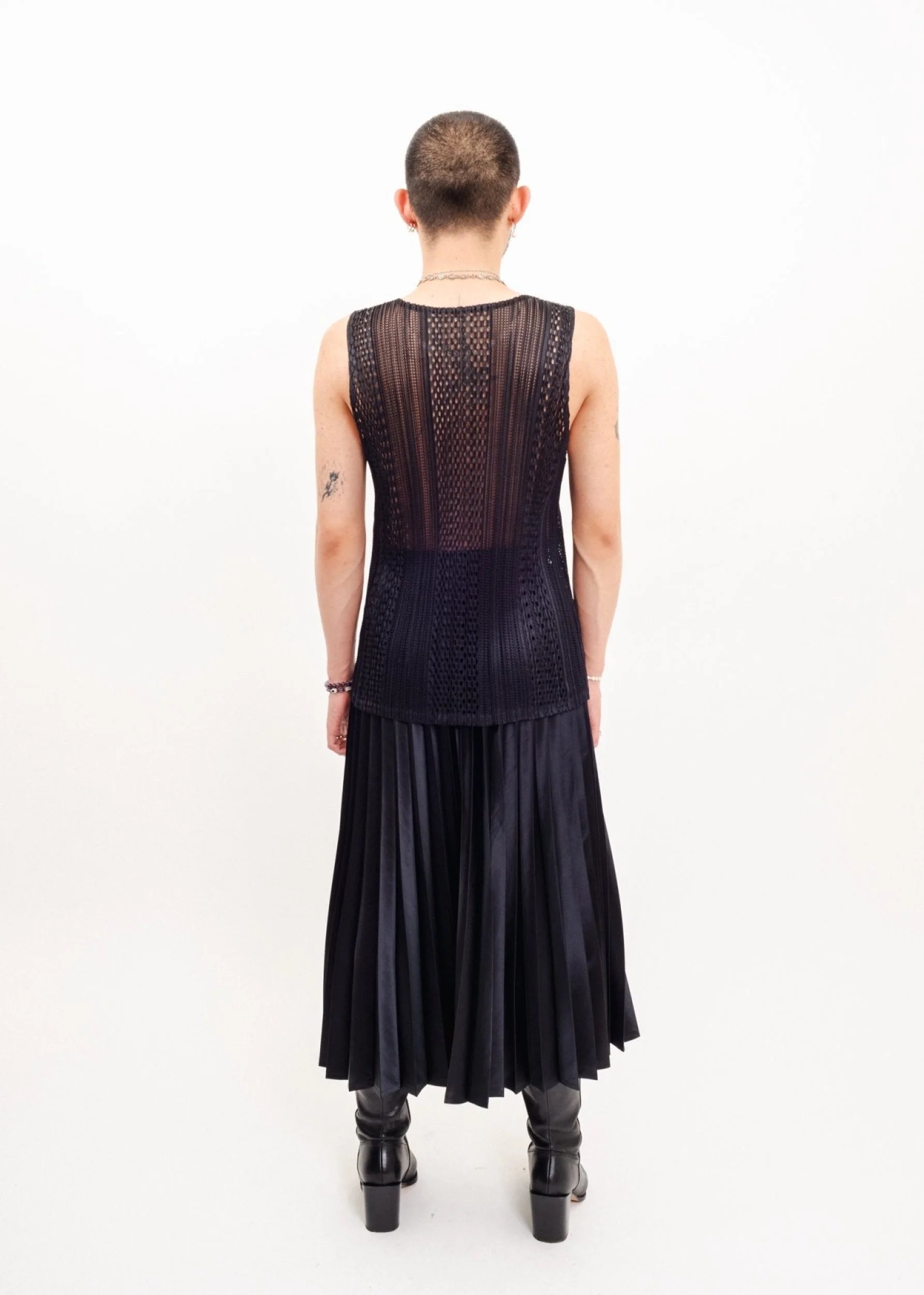 Pleats Please by Issey Miyake Sheer Plissé Tank Top