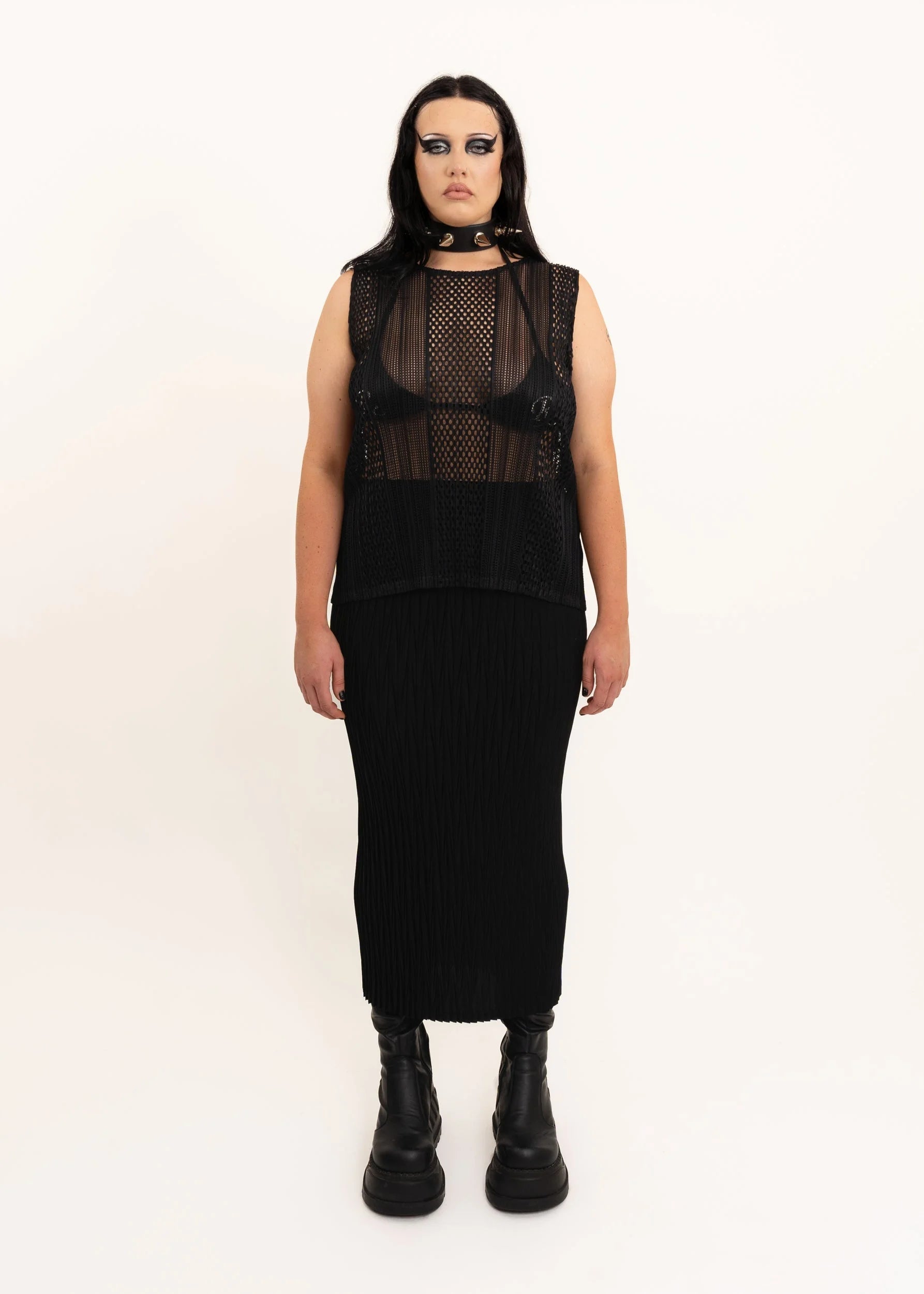 Pleats Please by Issey Miyake Sheer Plissé Tank Top