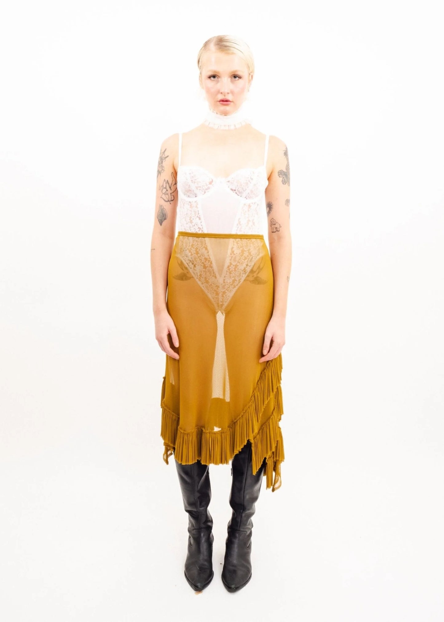 Depth of Scye Sheer Ruffle Skirt