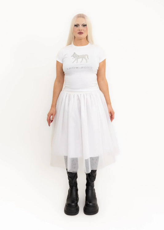 Rhoda Nunn Show Pony Baby Tee- BB exclusive metallic silver