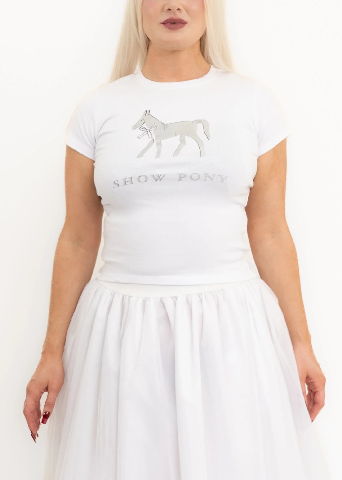 Rhoda Nunn Show Pony Baby Tee- BB exclusive metallic silver