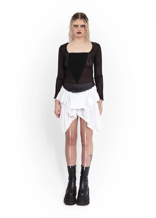 Armani Jeans Silk long sleeve corset top