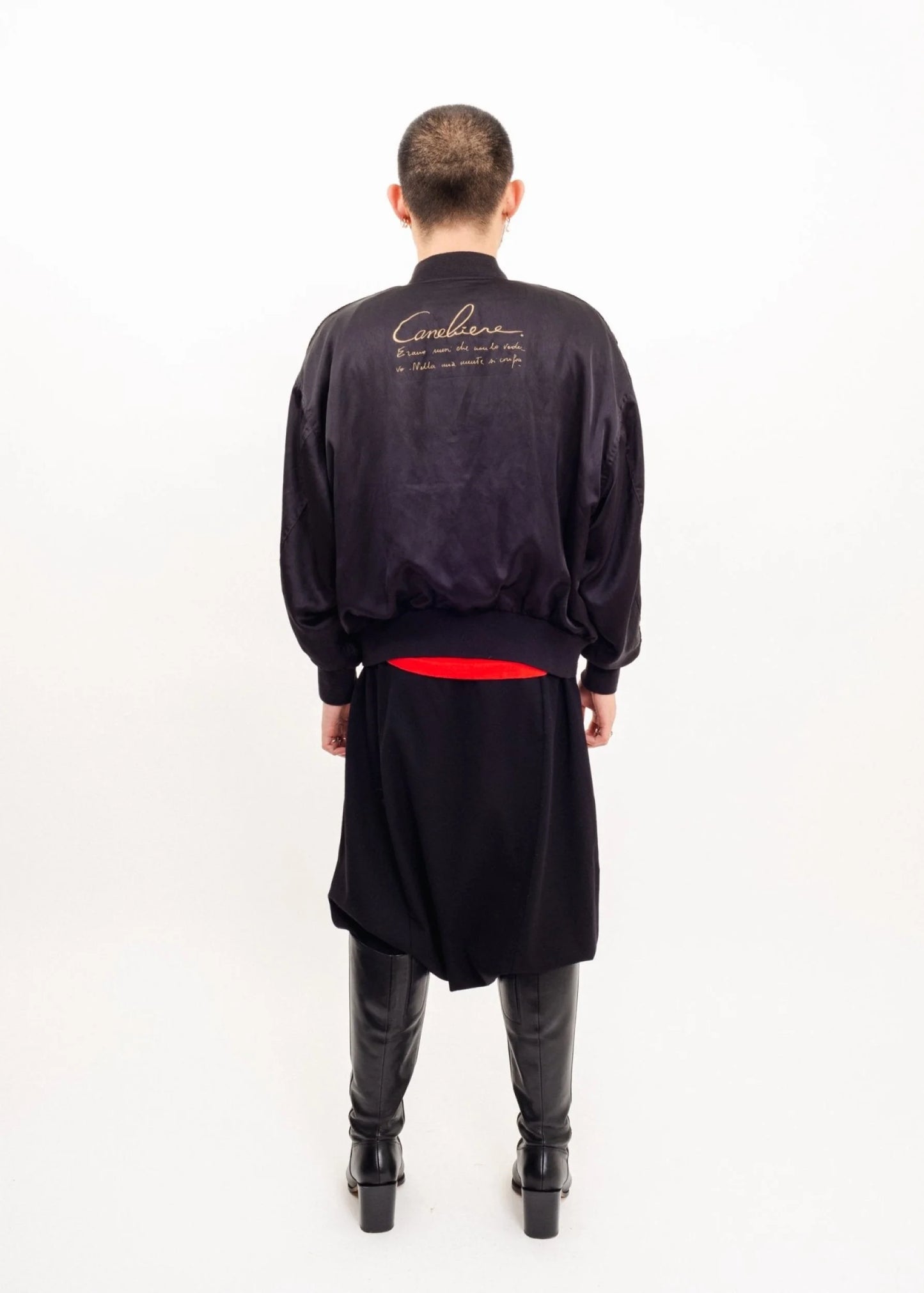 Camiliere Silk pleated bomber jacket