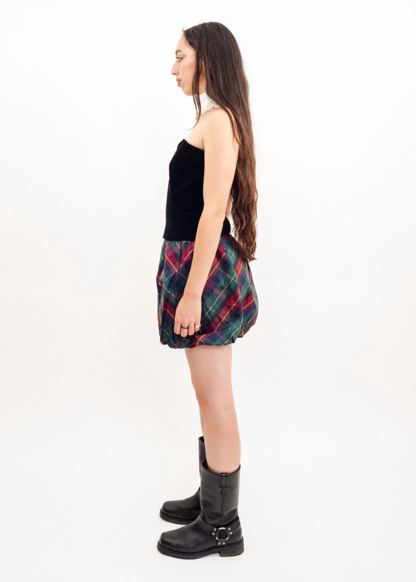 Ralph Lauren Silk Tartan Bubble Skirt