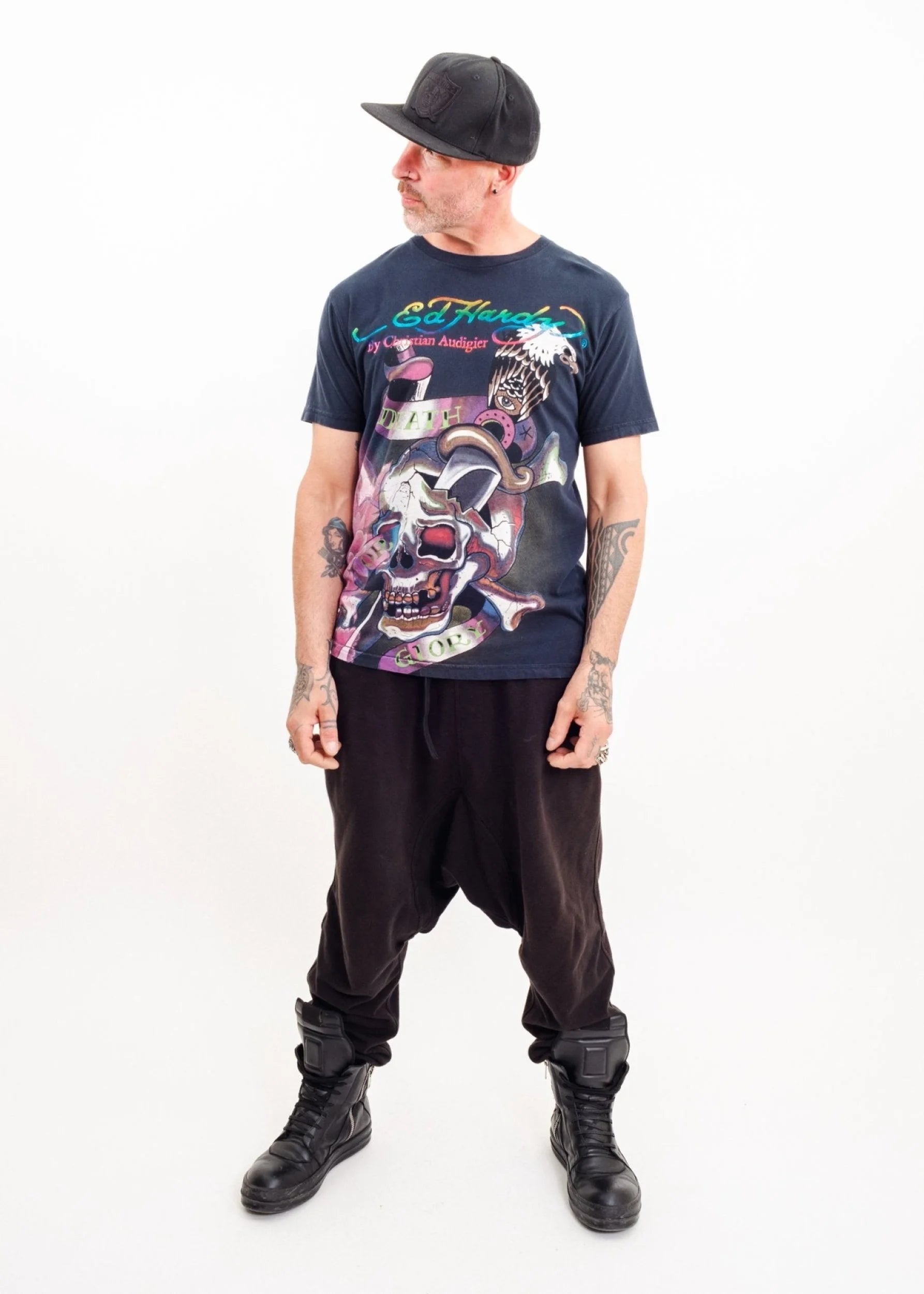 Ed Hardy by Christian Audigier Skull Tattoo Graphic T-shirt