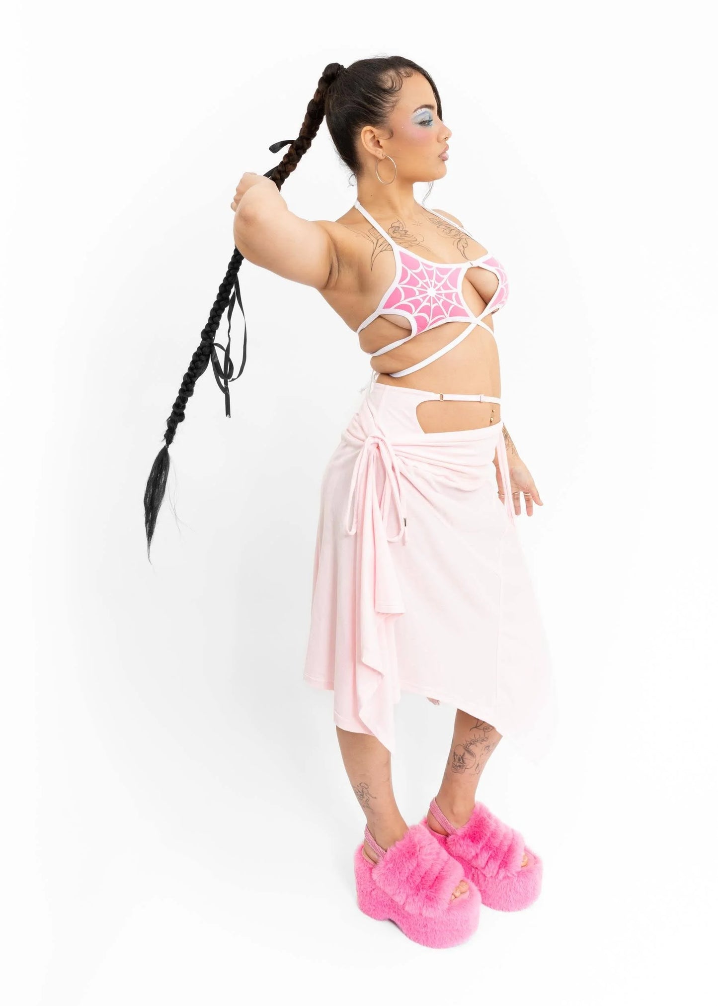 Astro Princess Spiderweb Starkini Top- Baby Pink