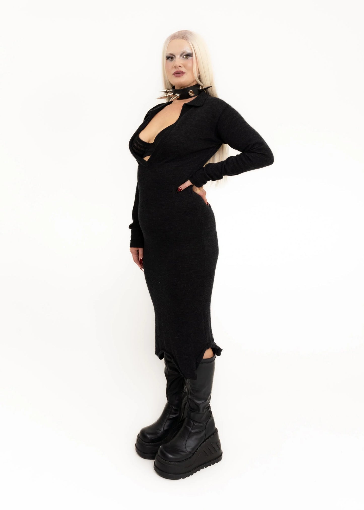 Exomorph by Gemma Proebst Super Spike Choker- Black Leather