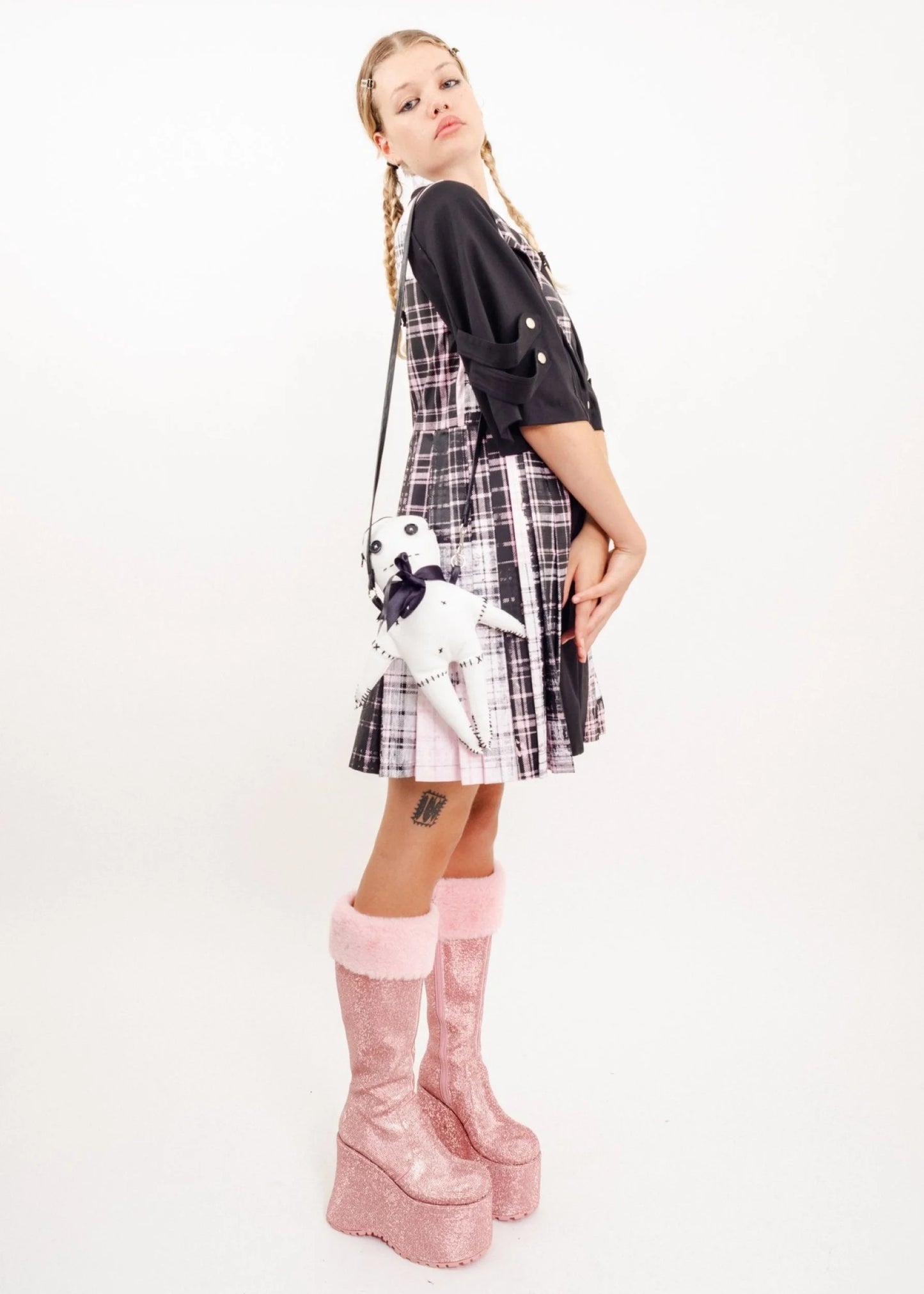 Karaoke Superstars Teen Scene Queen Tartan Shirt Dress