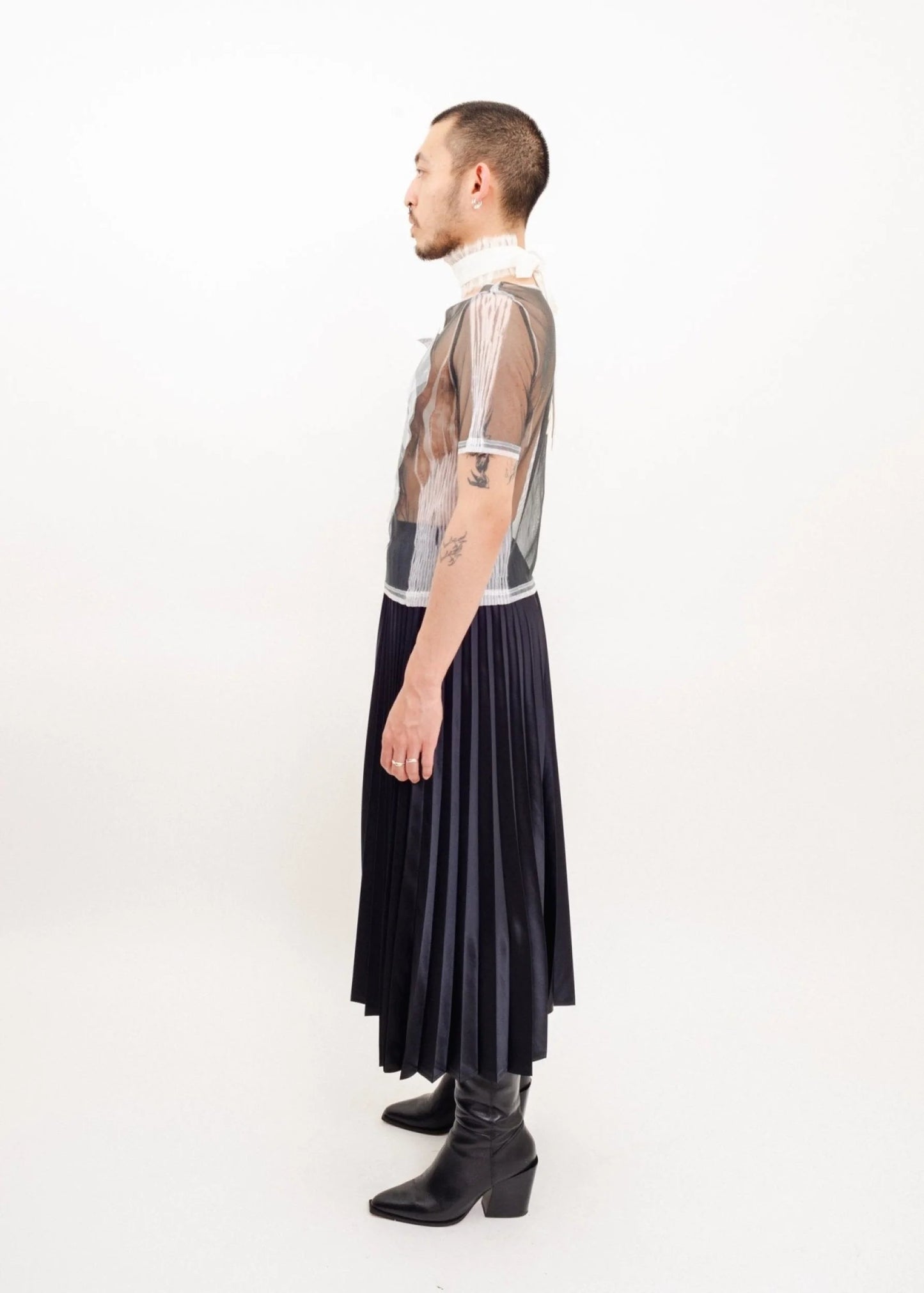 Hiroko Koshino Tricot Layered mesh top