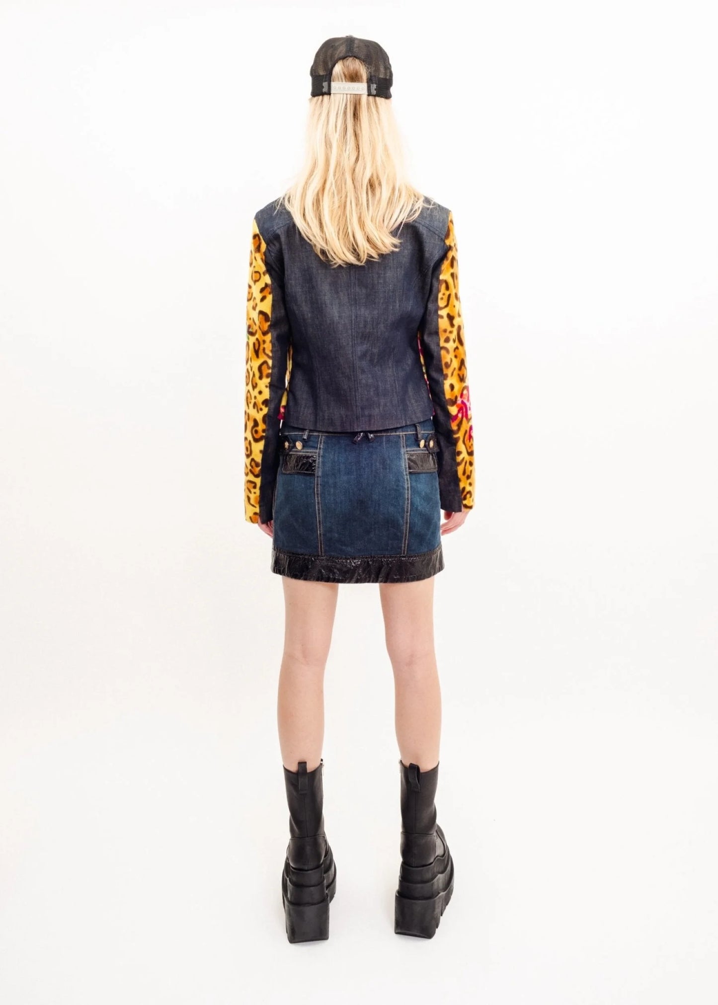 D&G Dolce & Gabbana Vinyl insert denim mini skirt