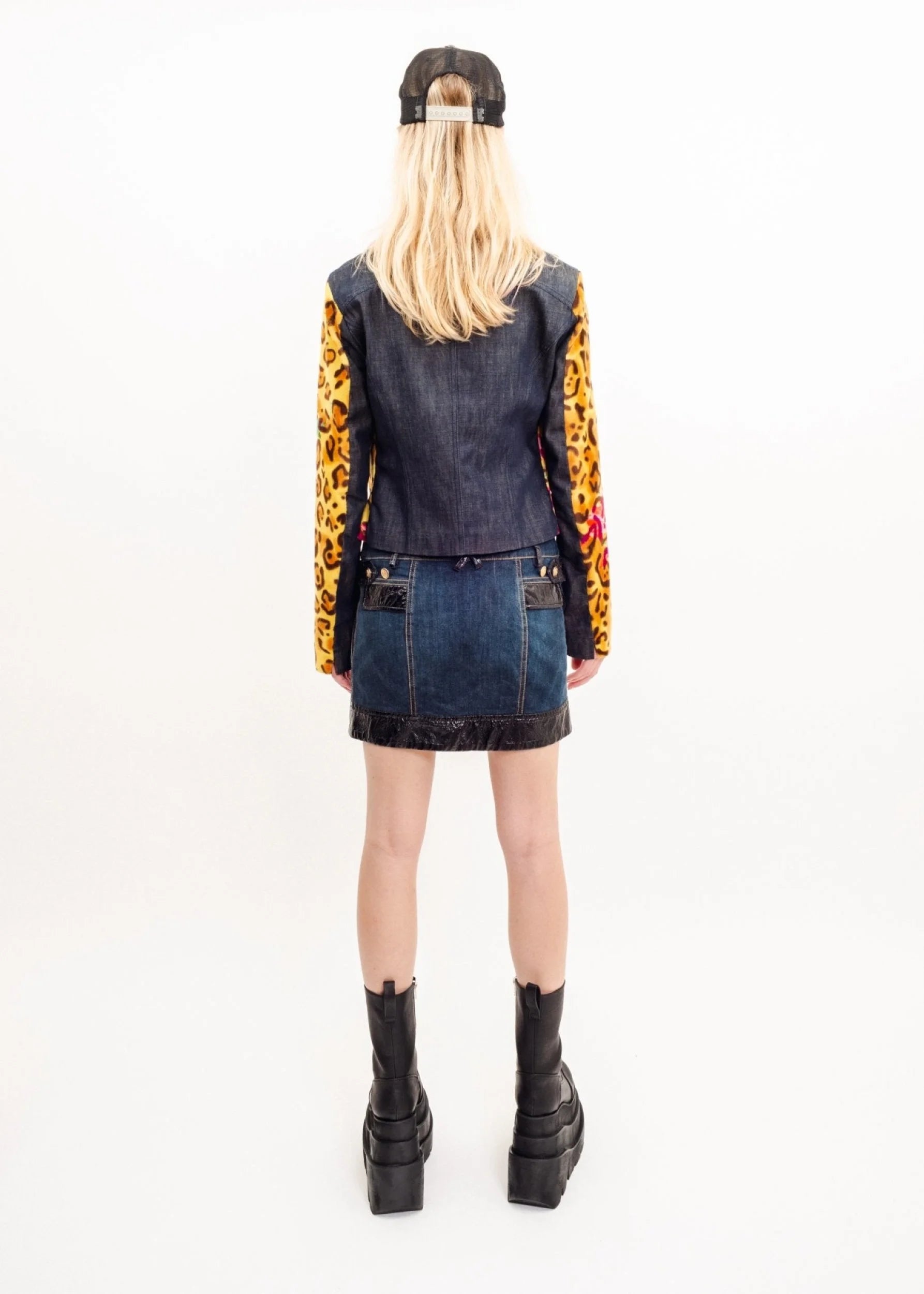 D&G Dolce & Gabbana Vinyl insert denim mini skirt