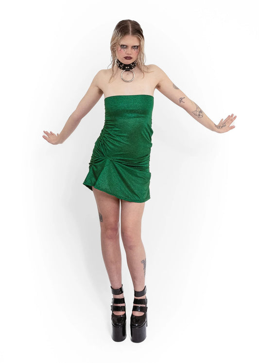 Daf Nimkovsky Wabi strapless mini dress- green glitter *BB exclusive*