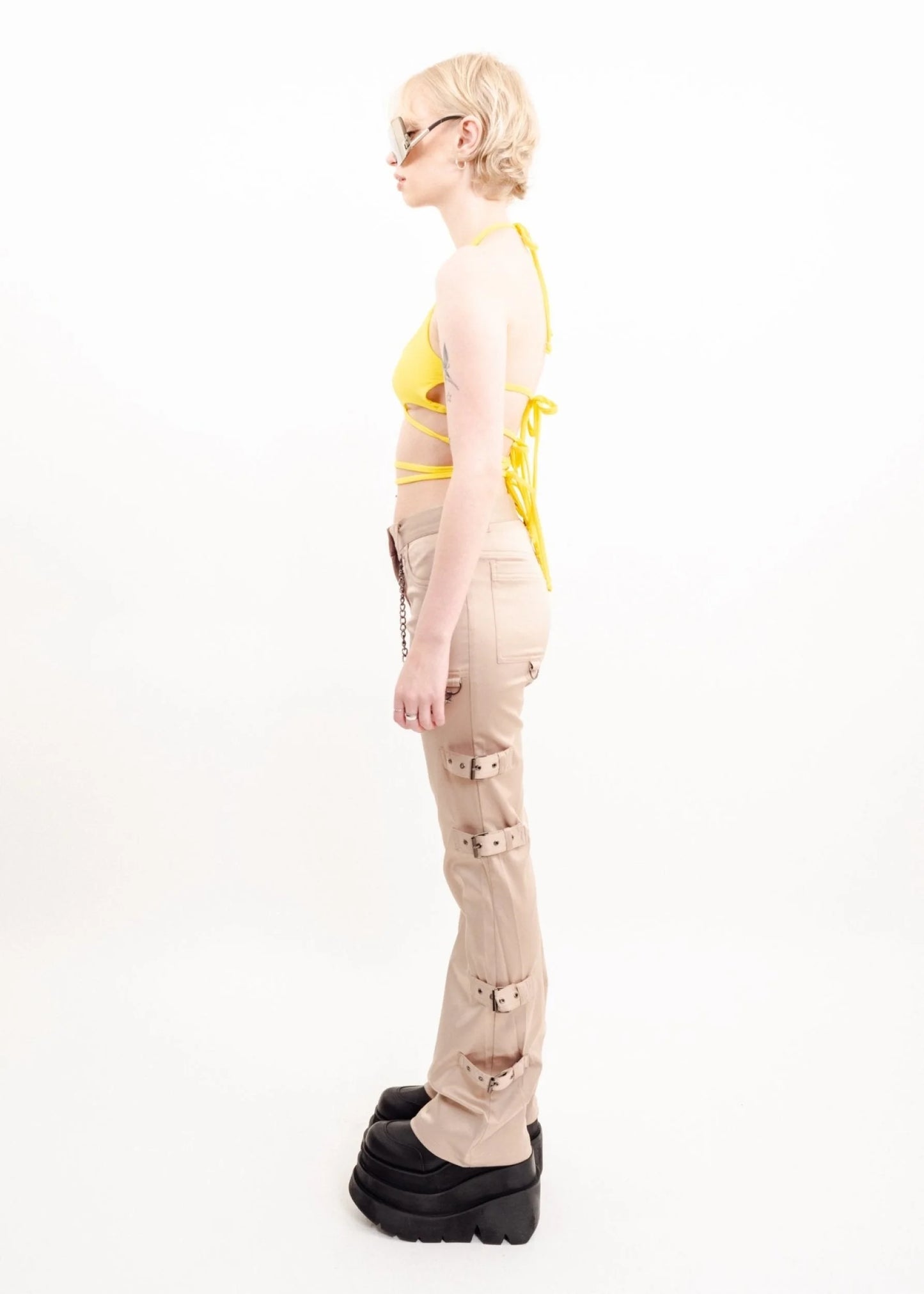 Miss Posh Y2k dead stock rave pants with buckle detailing