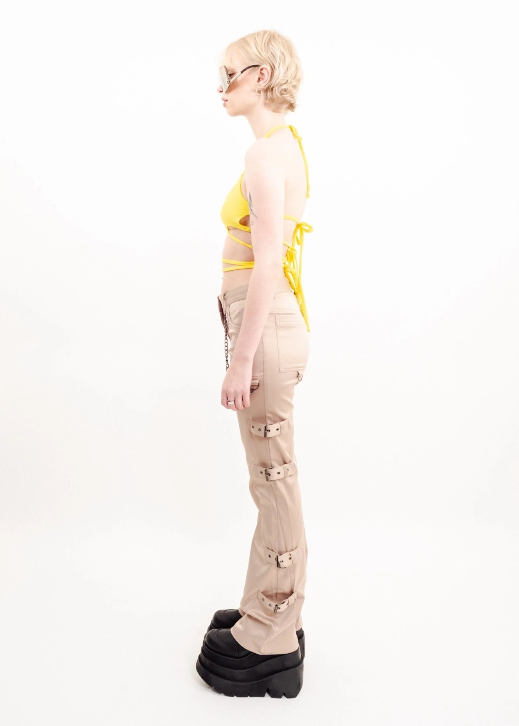 Miss Posh Y2k dead stock rave pants with buckle detailing