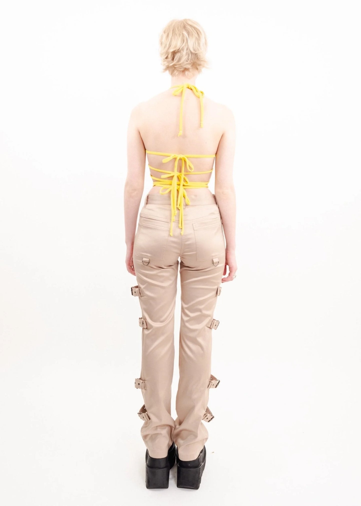 Miss Posh Y2k dead stock rave pants with buckle detailing