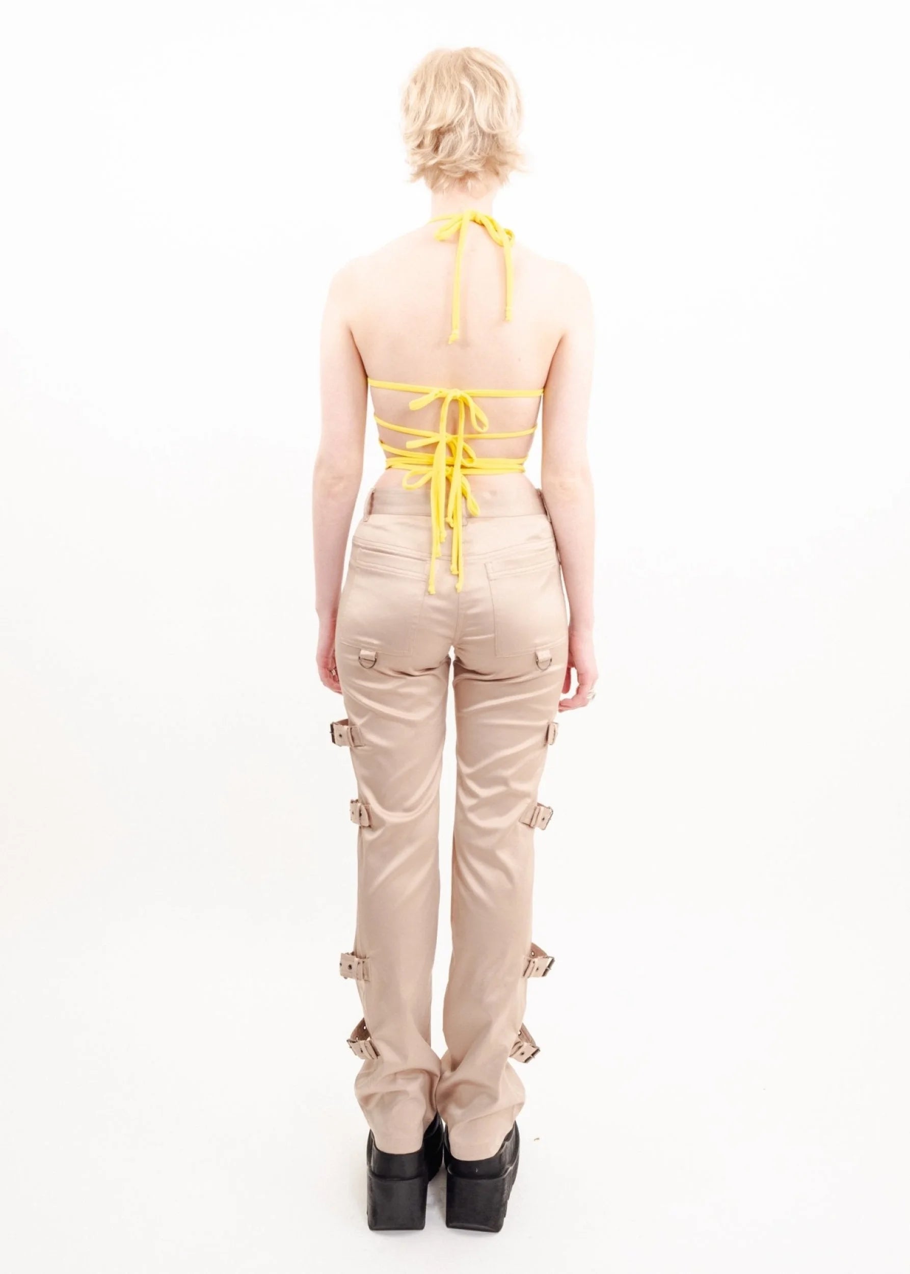 Miss Posh Y2k dead stock rave pants with buckle detailing