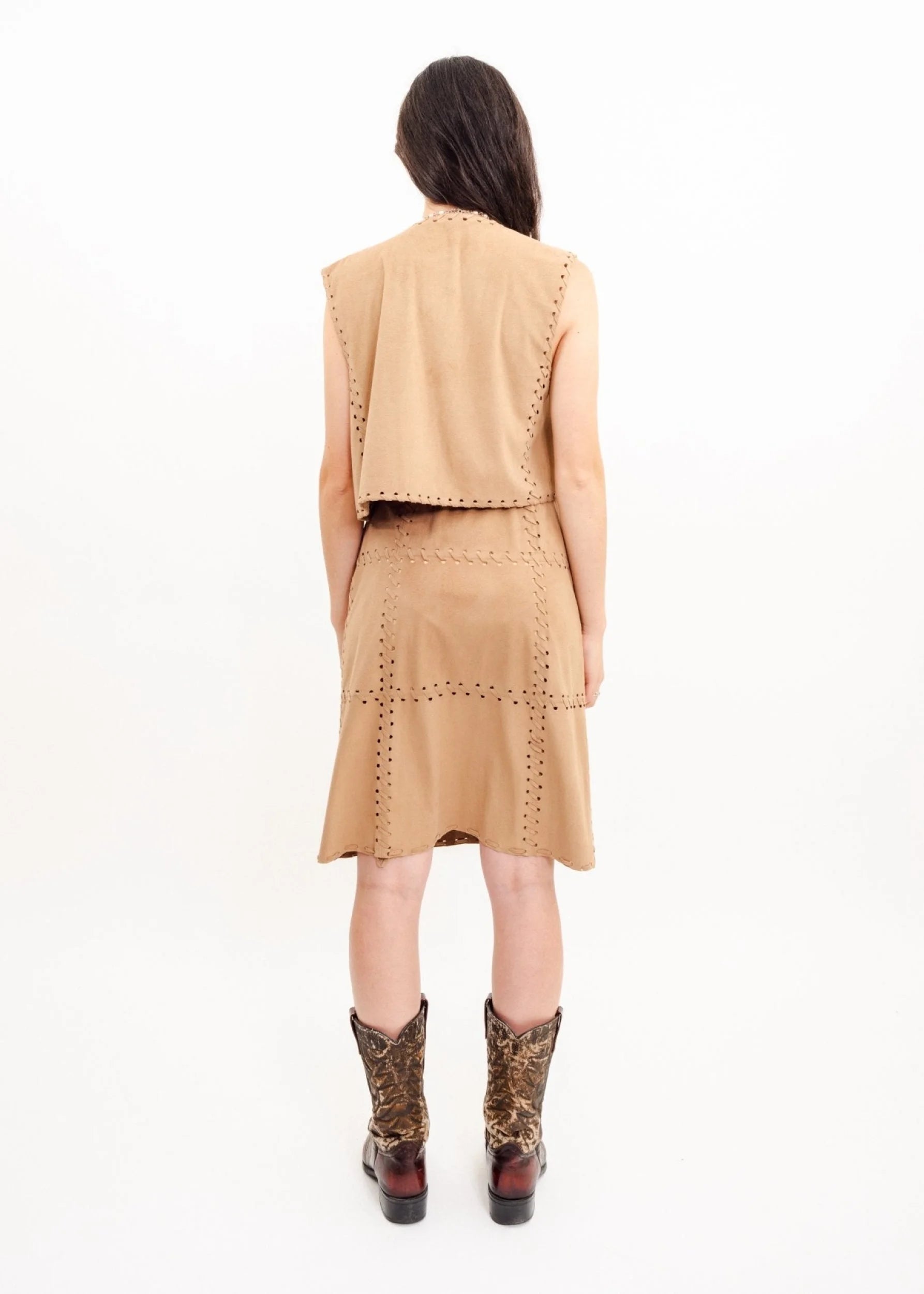 Roberta Yeehaw faux suede two piece set