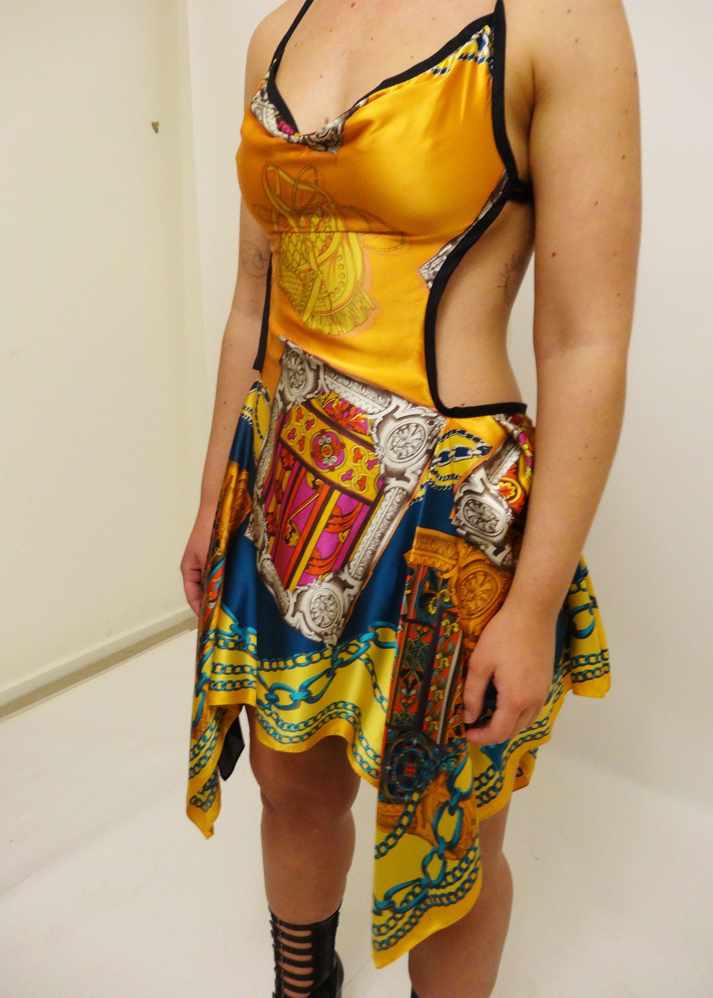 Odyssey Silk Scarf Dress- marigold