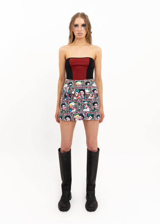 Jean Paul Gaultier 1996 vintage Pop Art Faces skirt Bizarre Bazaar