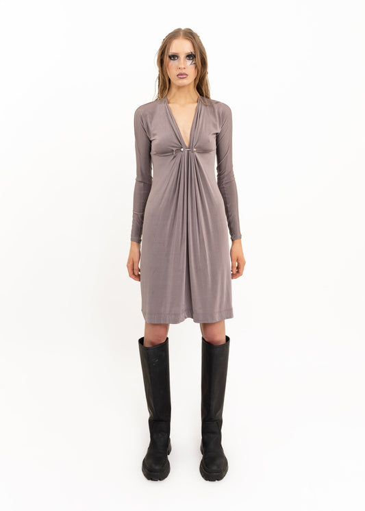 2000s empire waistline long sleeve dress