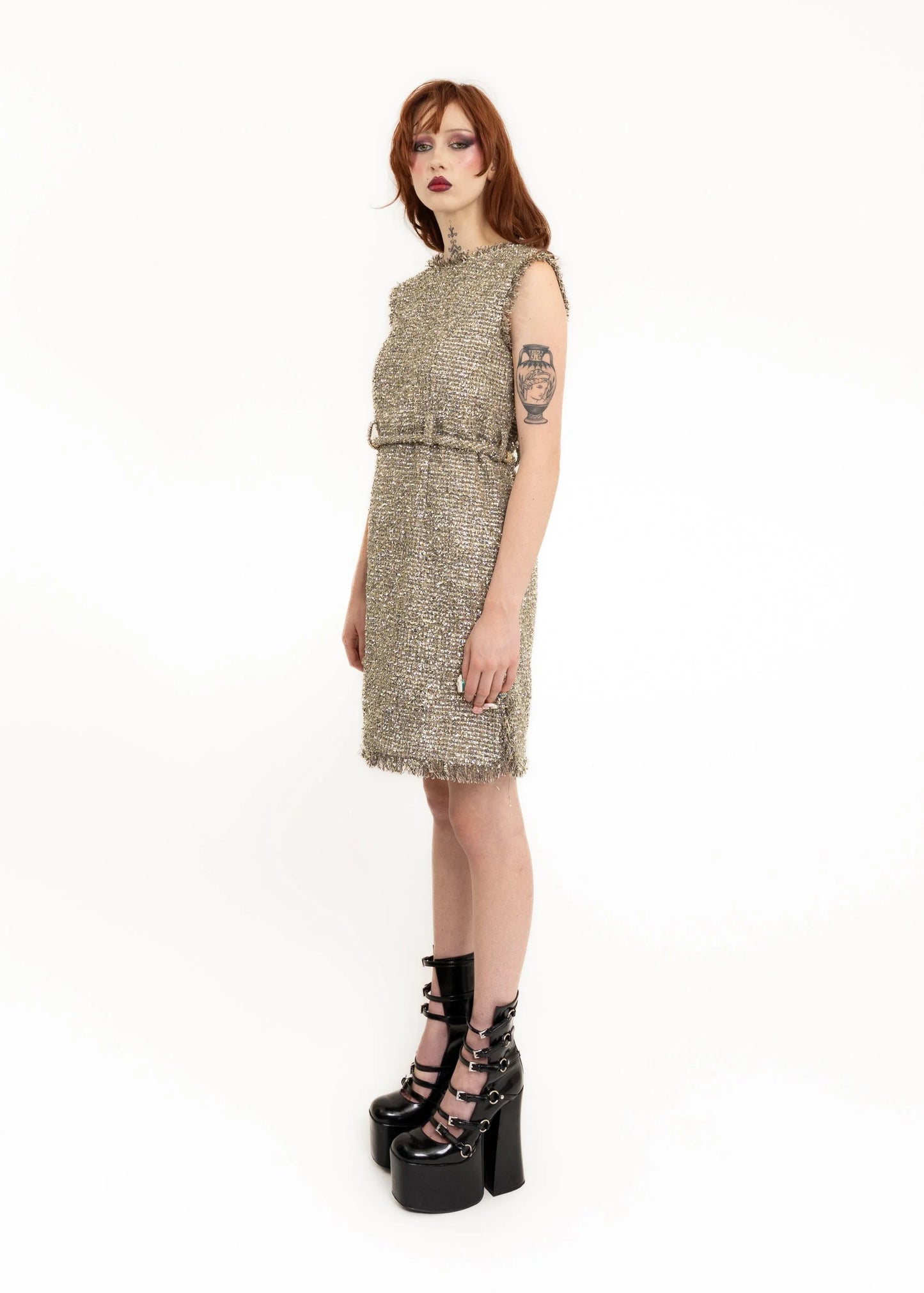 Chanel 2018 Cruise Collection runway metallic tweed mini