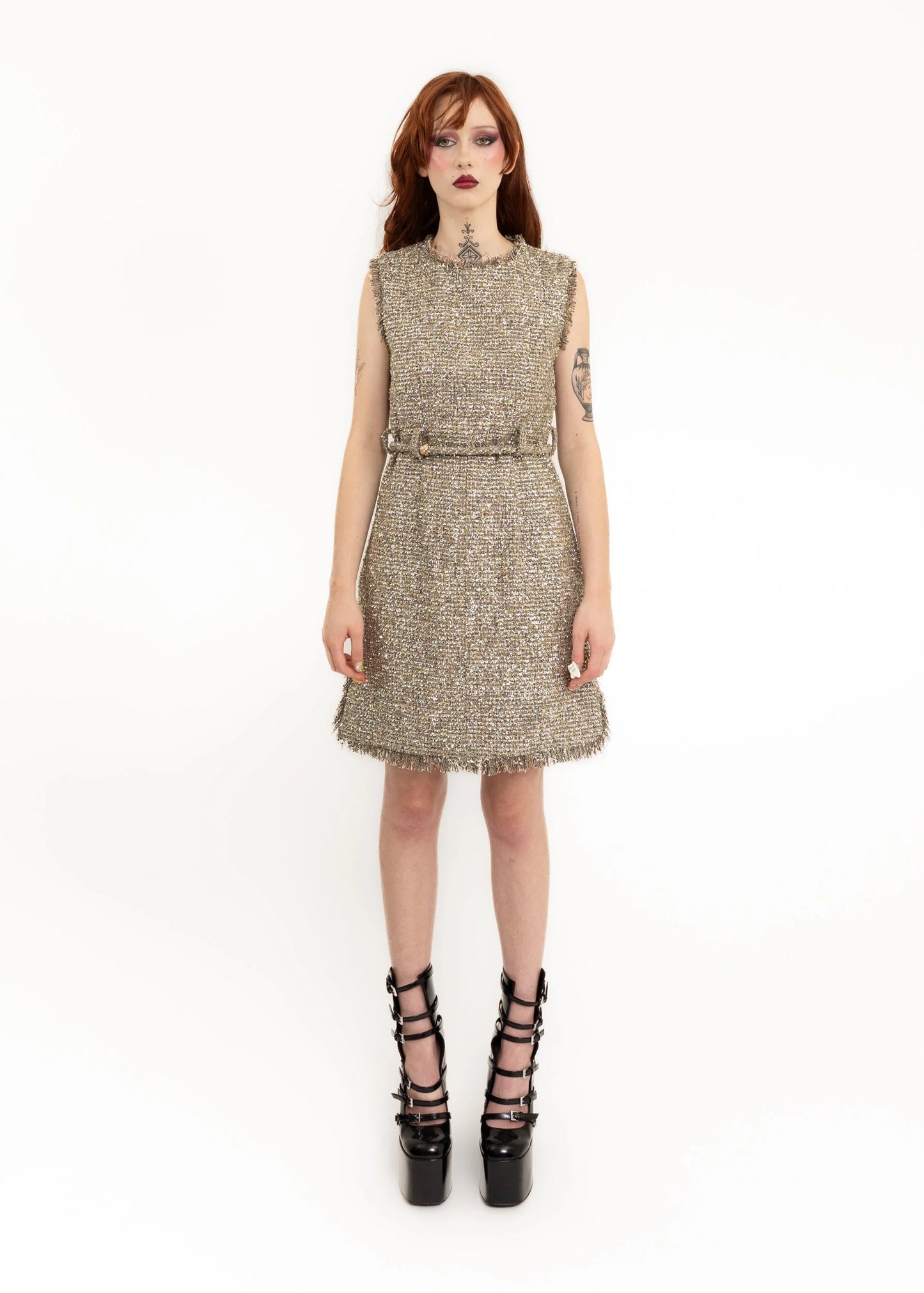 Chanel 2018 Cruise Collection runway metallic tweed mini