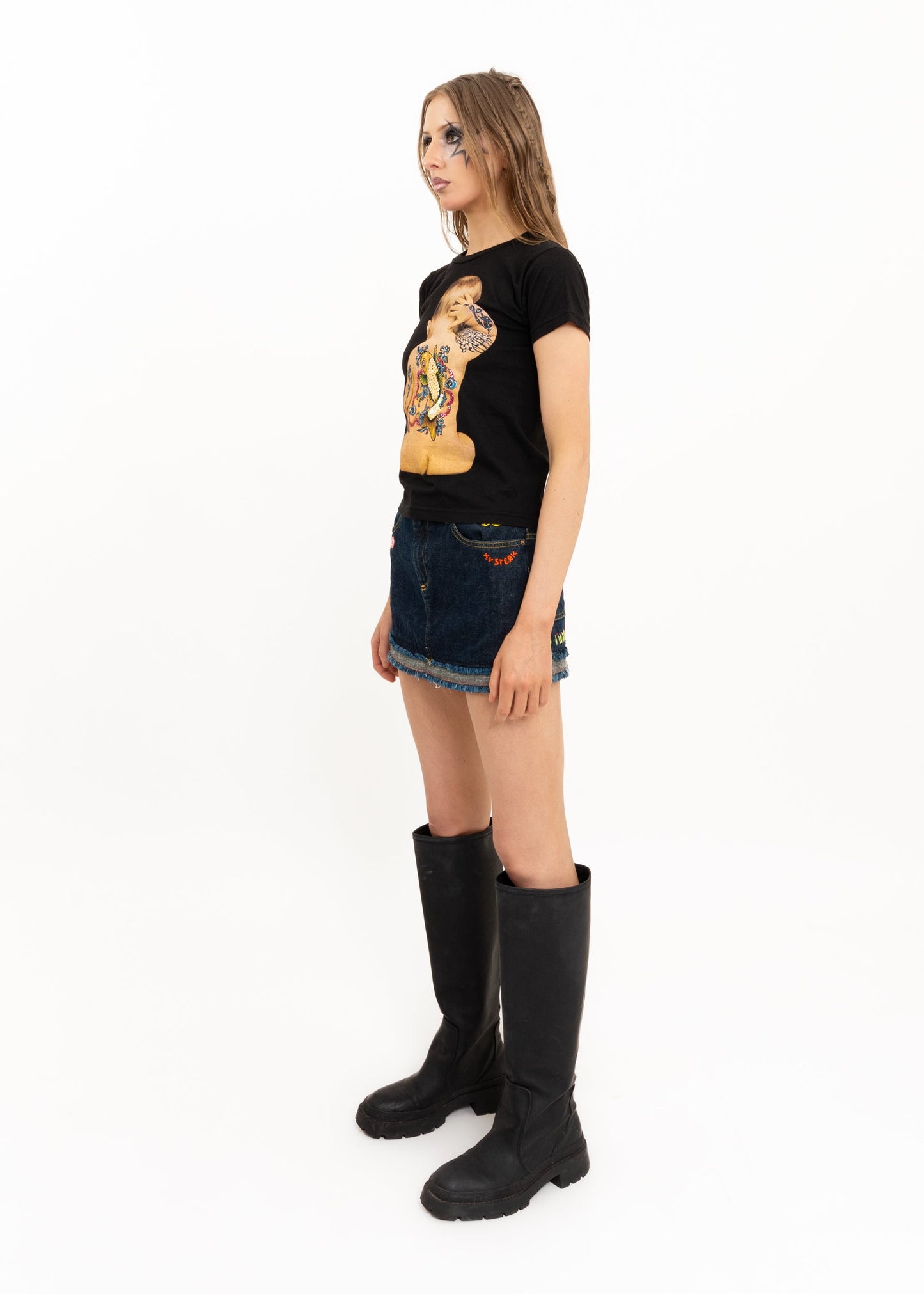 Heavy Metal 3D sequinned Tattooed Baby T-Shirt Bizarre Bazaar